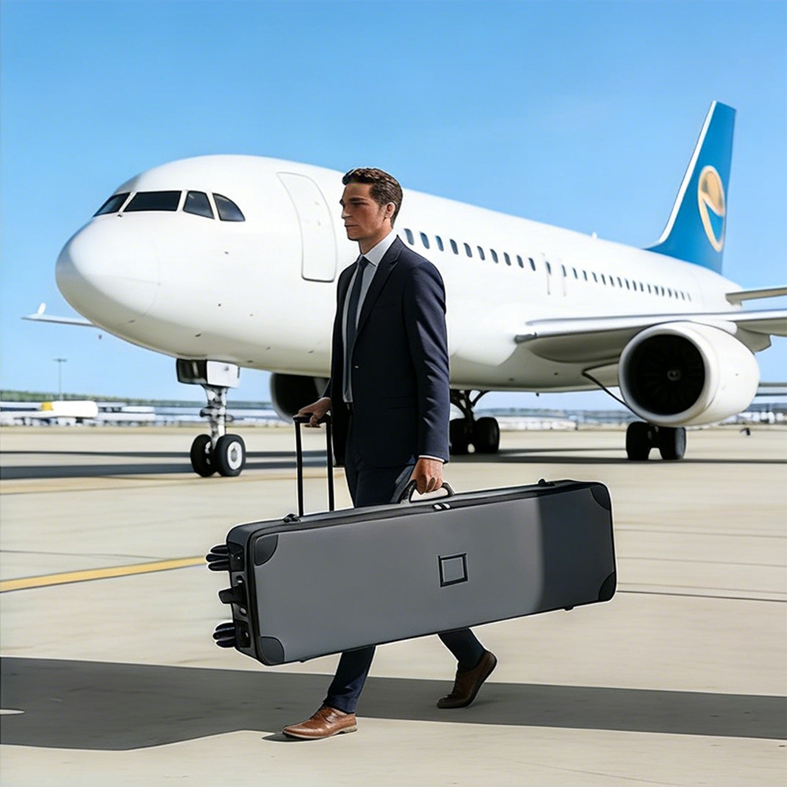 Trade Show Rolling Carry Case Banner Stand Bag with Wheels Hard Canvas Travel