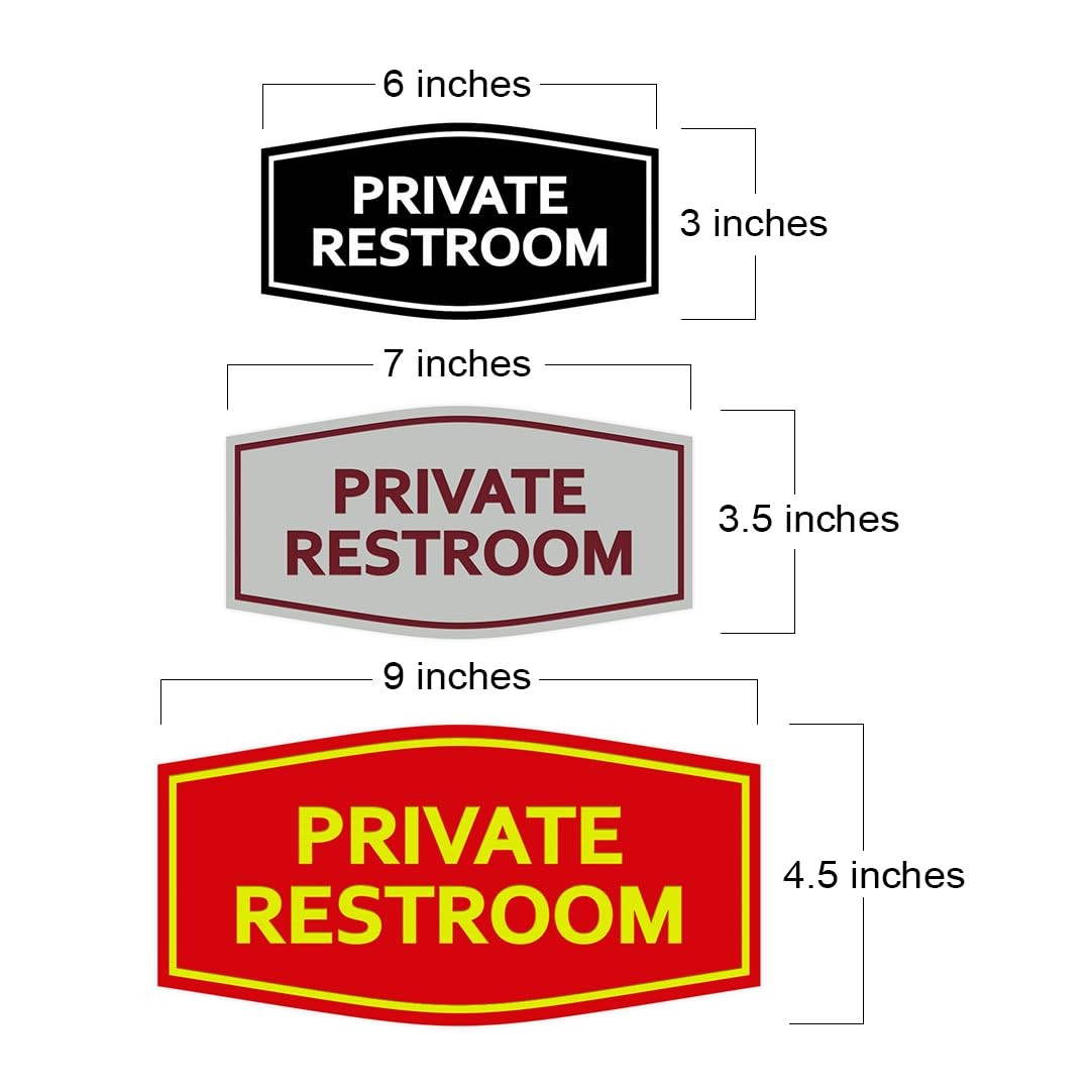 1 PCS Medium Brushed Silver Fancy Private Restroom Sign Door Wall Mount