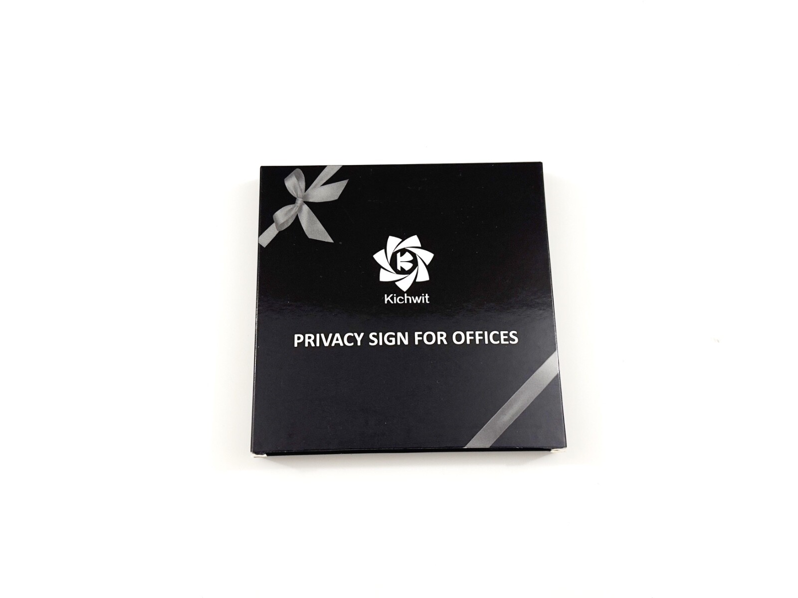 Kichwit Privacy Sign, 4 Messages, Square Shaped, 4.9 Inch, Silver
