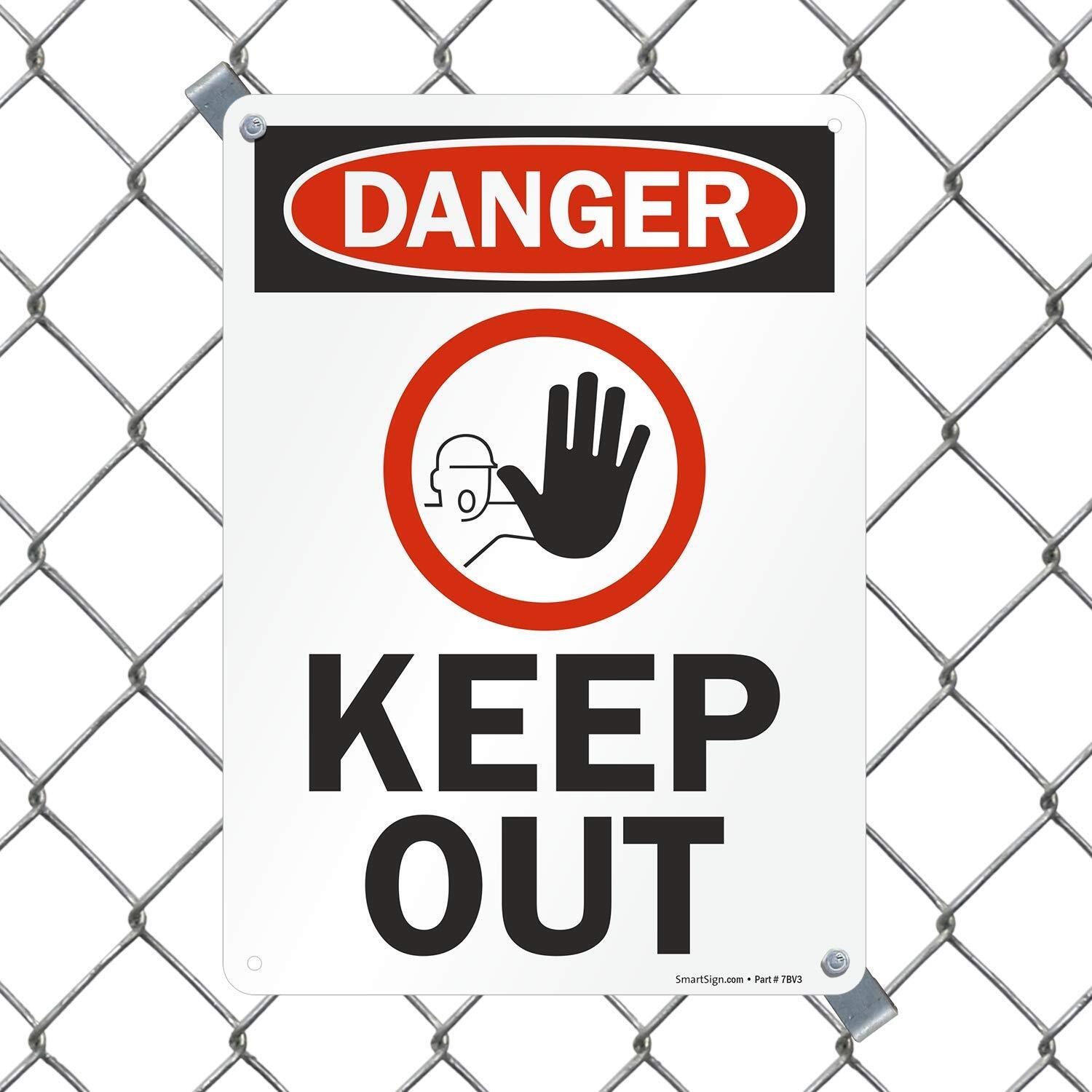 10×14 inch Plastic Danger Keep Out Sign for Workplace Construction Safety