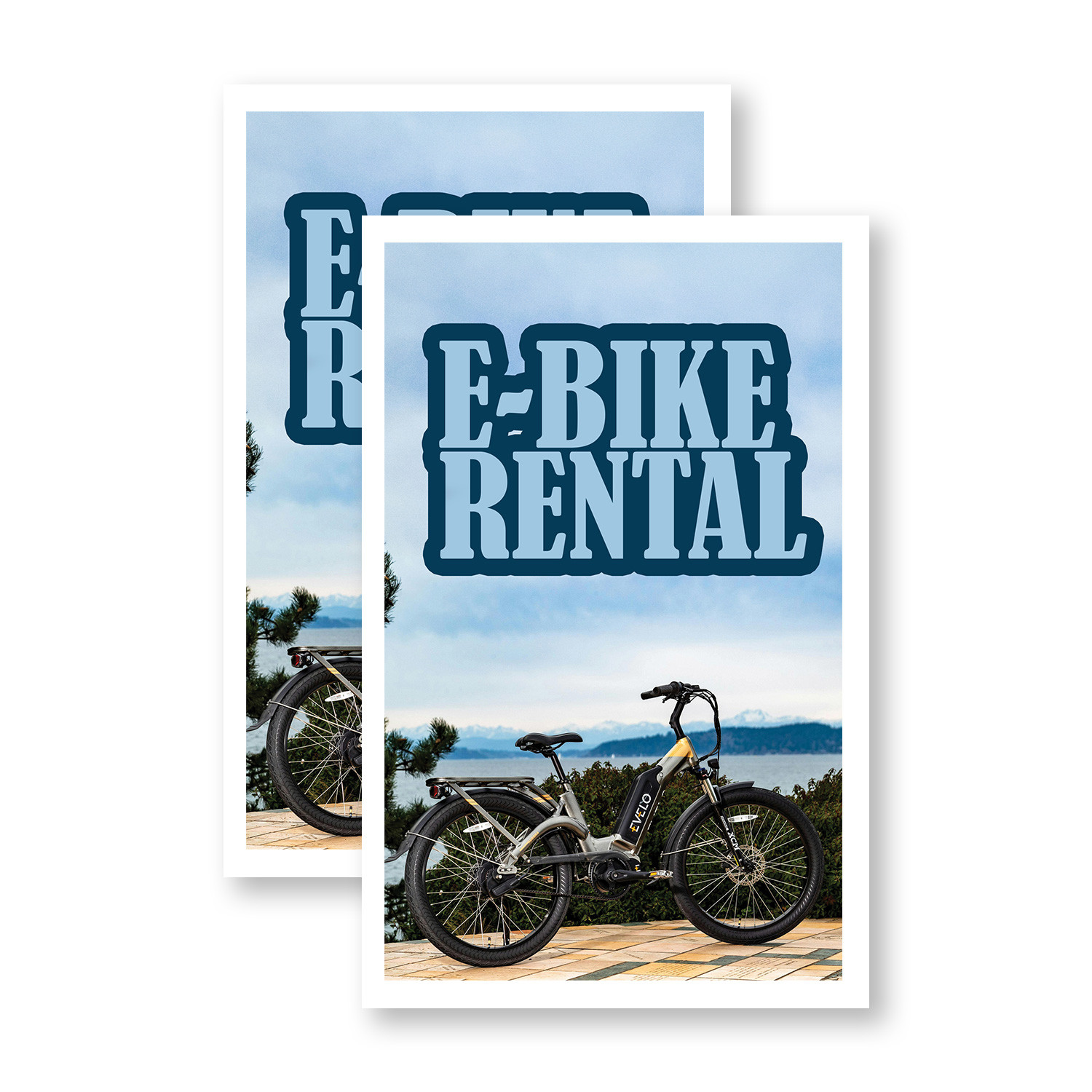 E Bike Rental Heavy Duty A-Frame Sidewalk Sign Eco Friendly Travel Outdoor