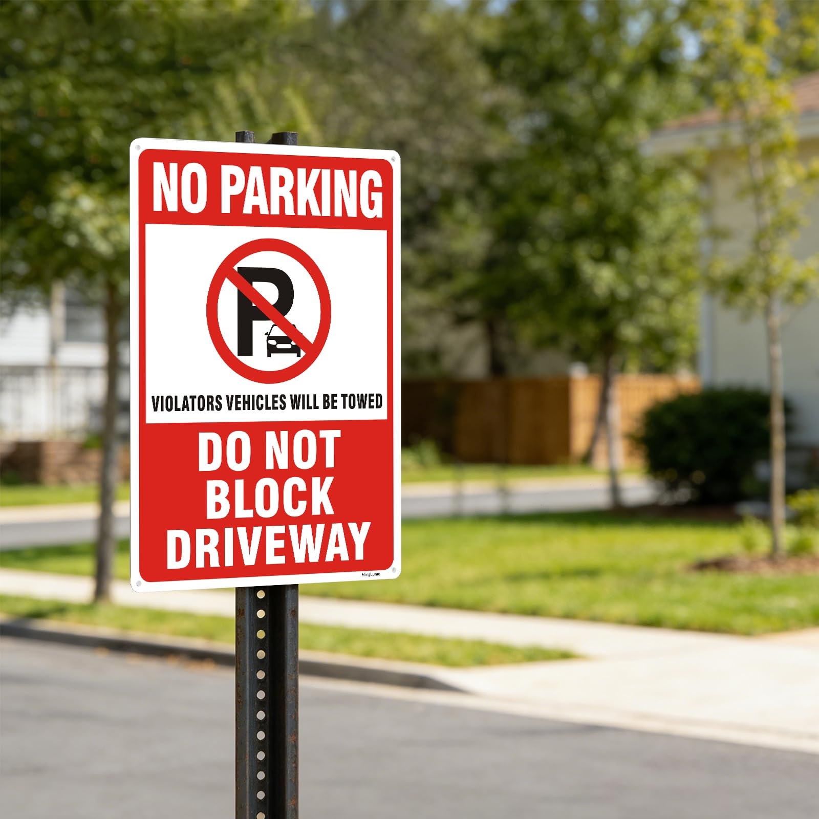 2 Pack No Parking Do Not Block Driveway Signs, 14 x 10 Inch Violators Vehicle…
