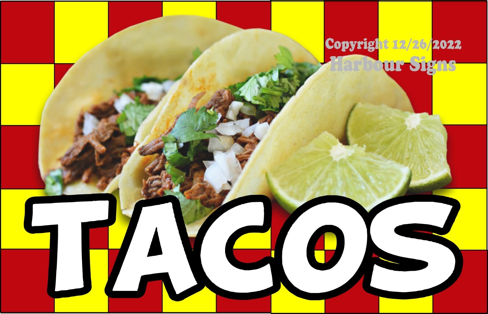 Tacos DECAL (Choose Size) Mexican Food Concession Vinyl Sign Sticker