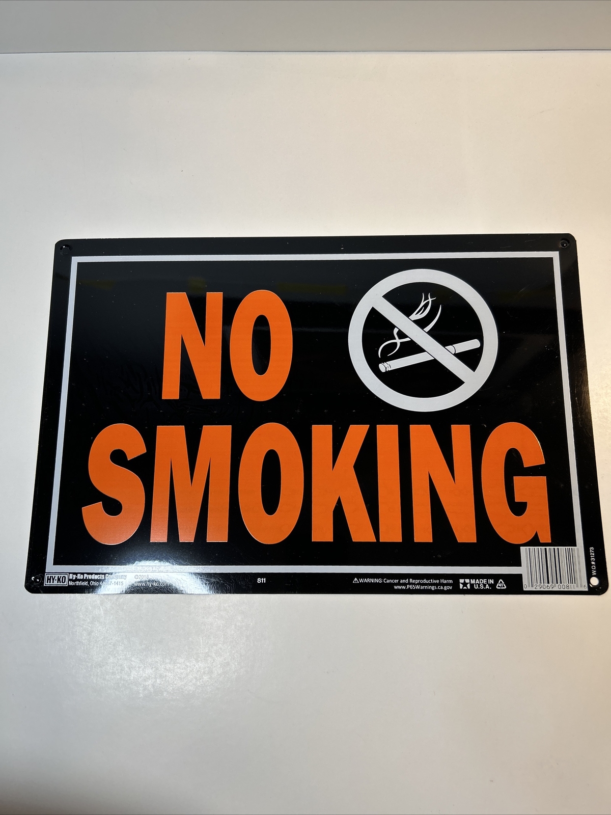 HY KO Products 811 « No Smoking » Sign 9&Prime; x 14&Prime; Metal Sign