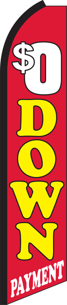 $0 Down Payment Swooper Flag Feather Super Bow Banner