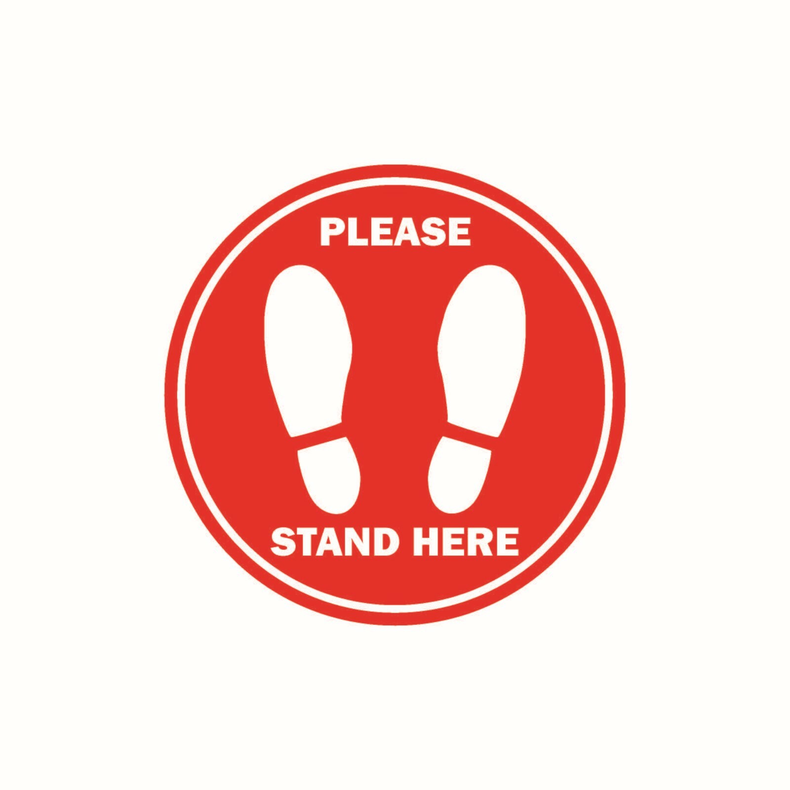 Stand Here 7 Inch Round Social Distancing Vinyl Decal Sticker