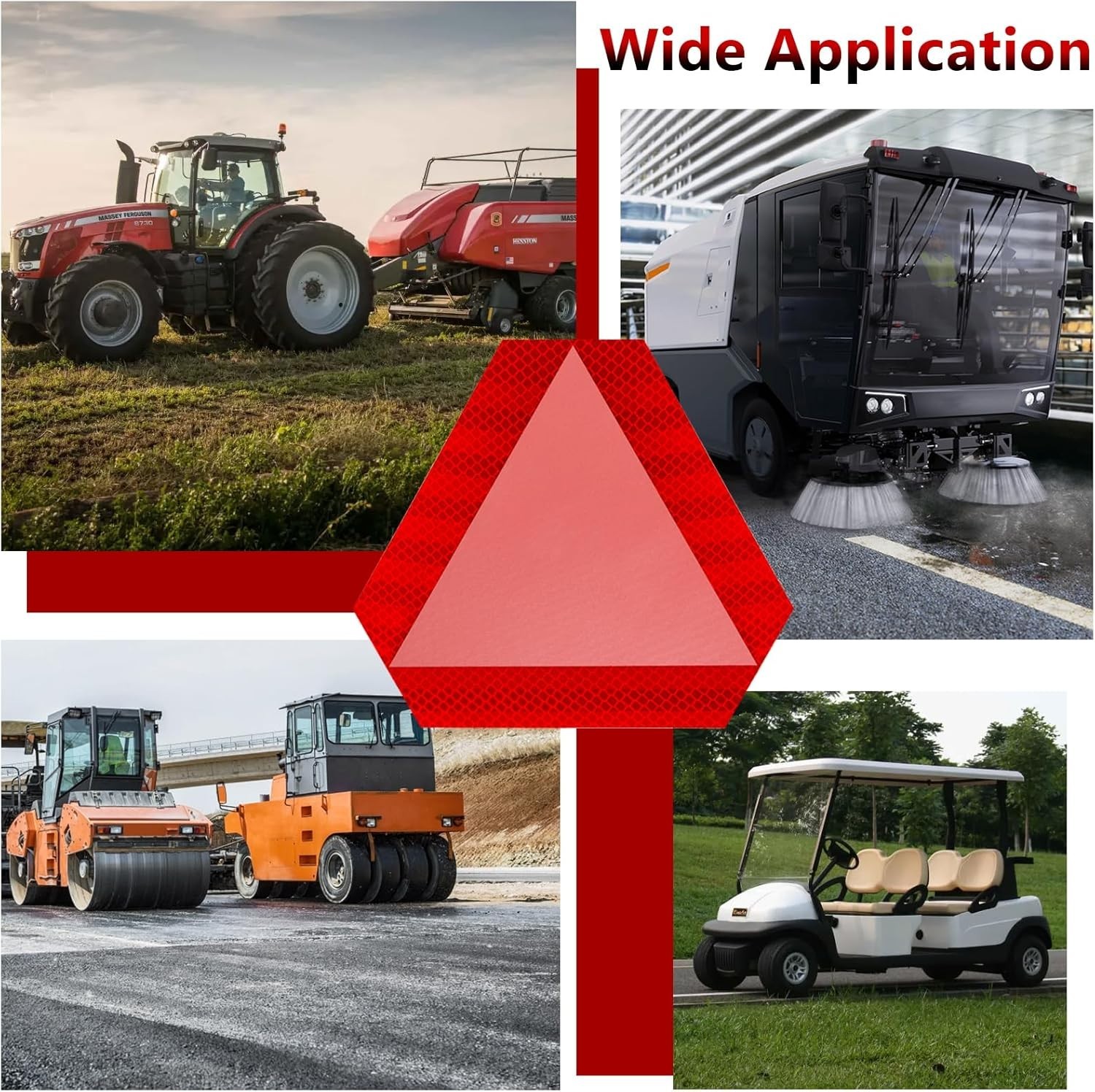 Durable Vinyl Reflective Slow Moving Vehicle Signs – 2 Pack for Cars & Tractors
