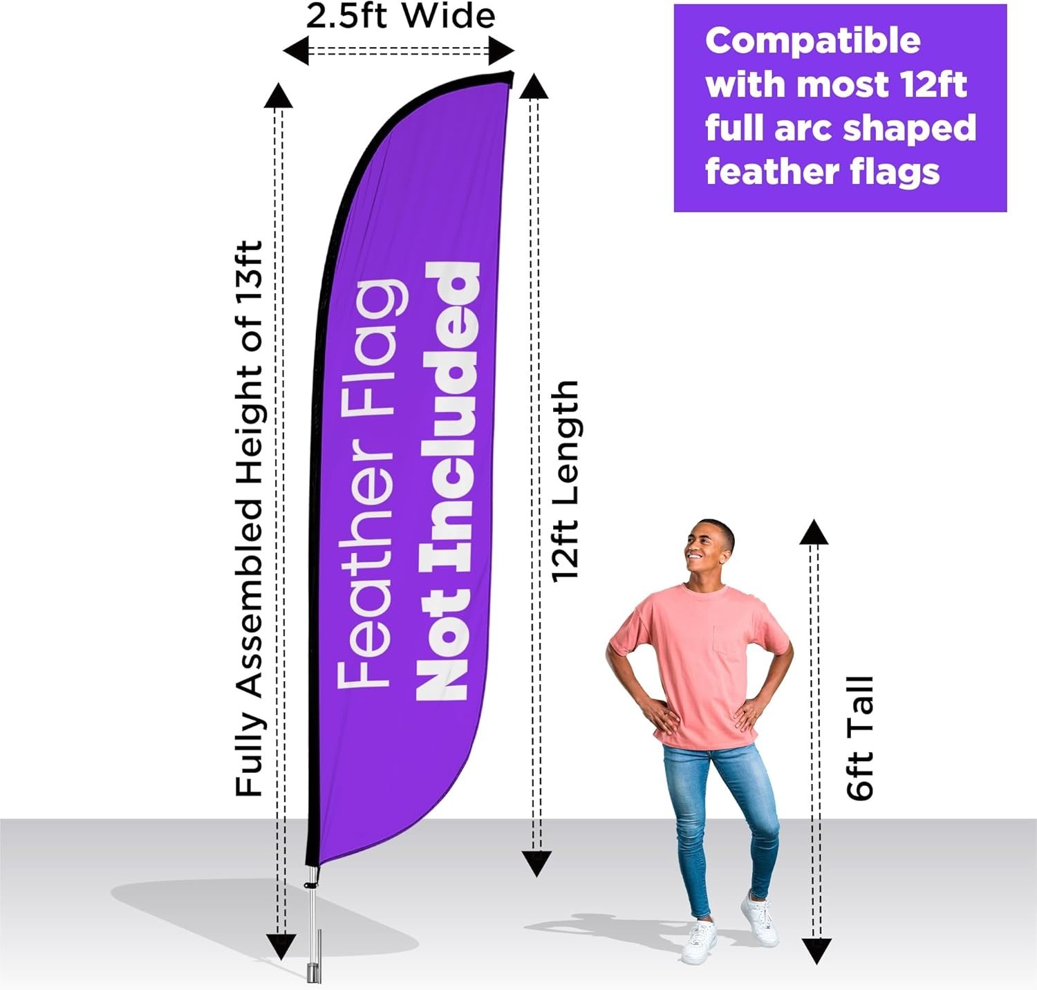 Professional 13ft Swooper Flag Pole Kit – Durable Fiberglass Construction