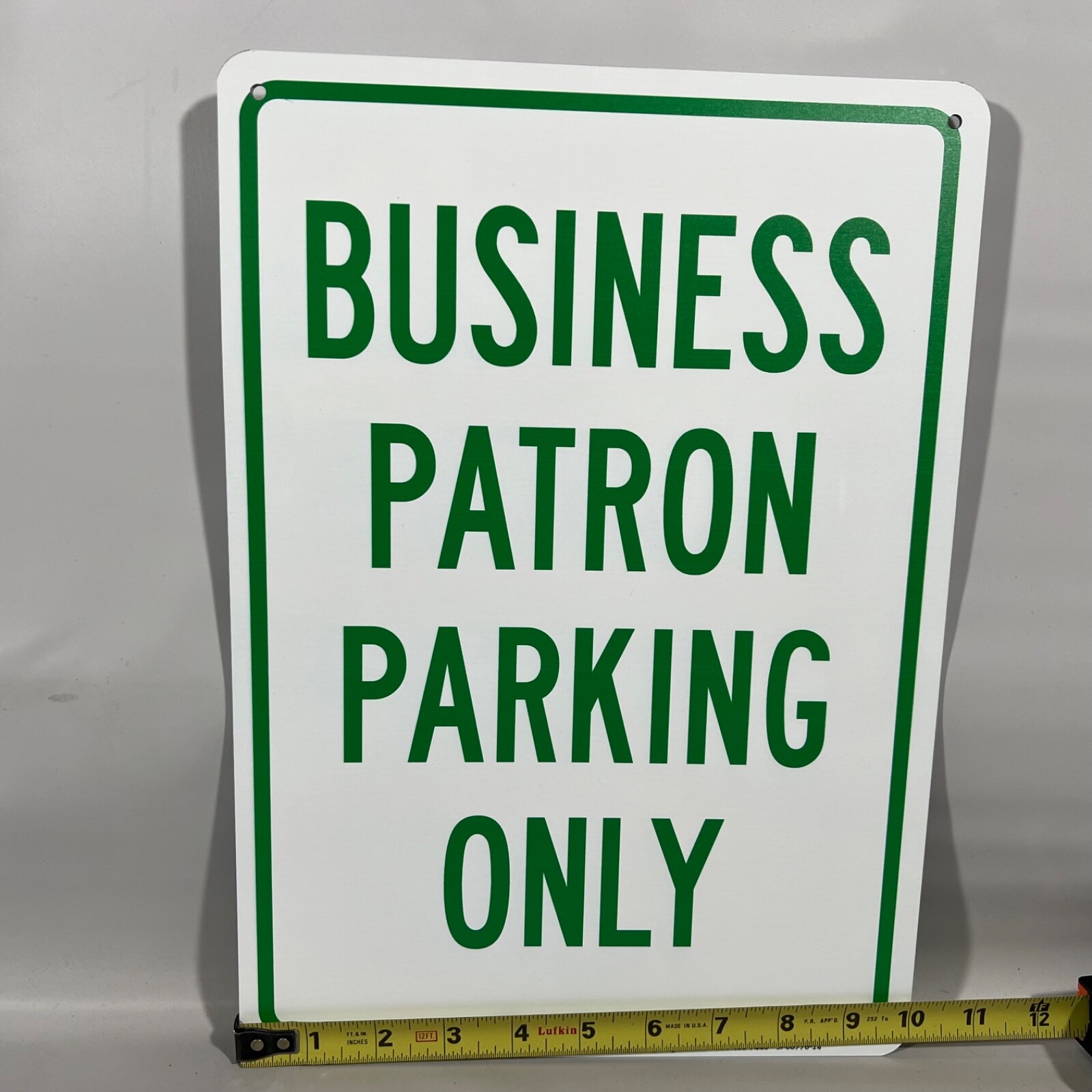 Set 2 Vertical Metal Sign Weatherproof Street Business Patron Parking Only New