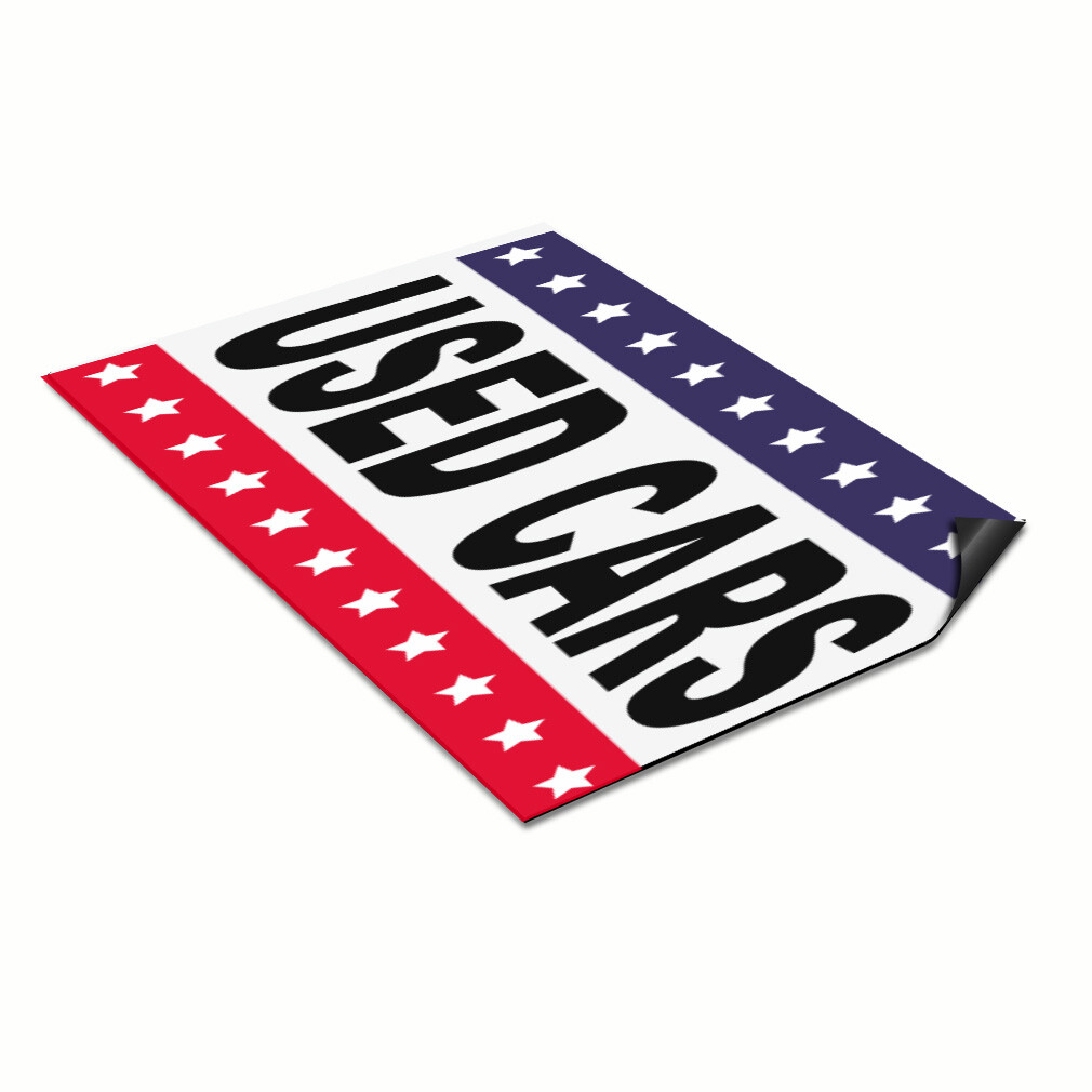 Car Magnet Set of 2 Used Cars Black Red Blue Auto Car Repair Shop
