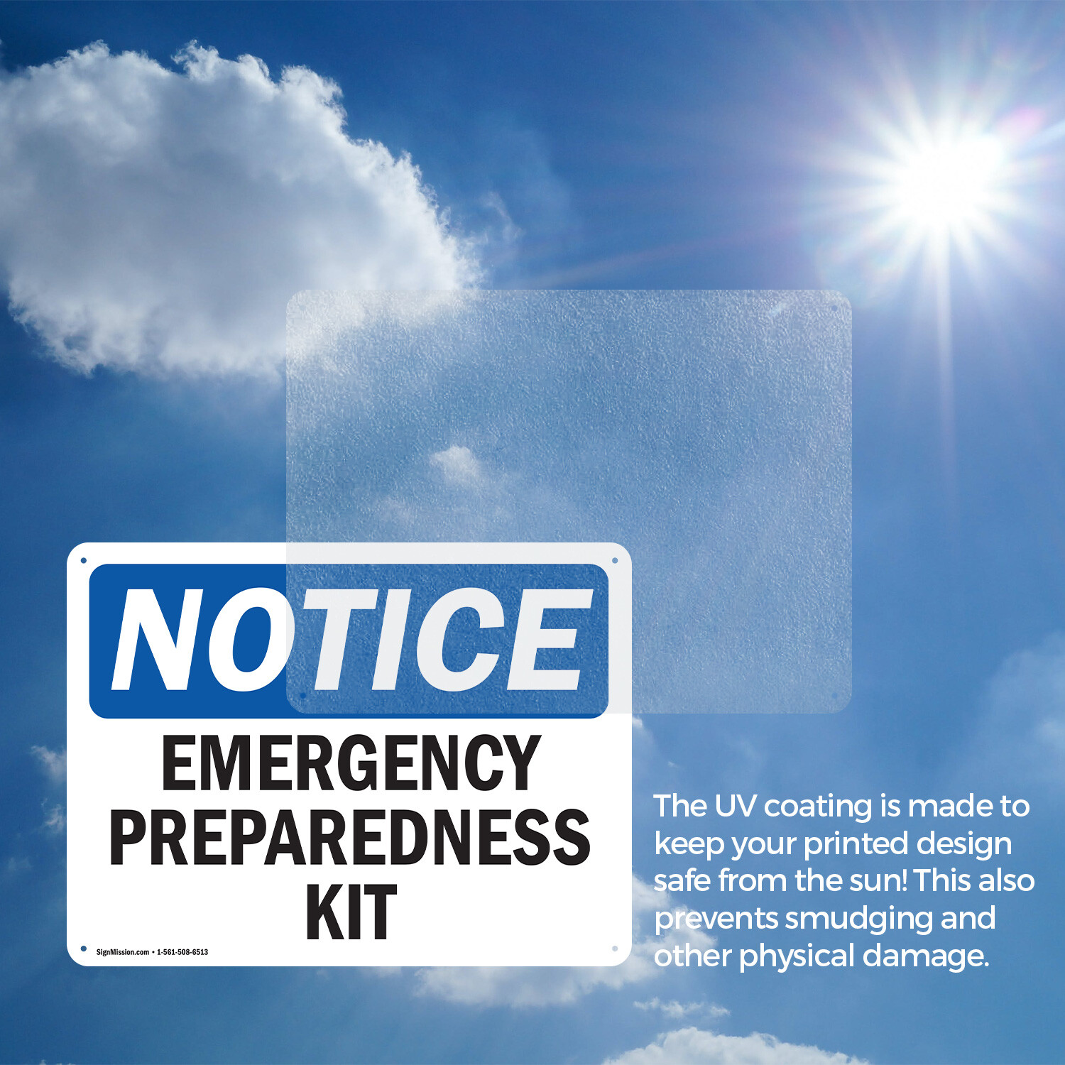 (2 Pack) Emergency Preparedness Kit OSHA Notice Sign Decal Metal Plastic