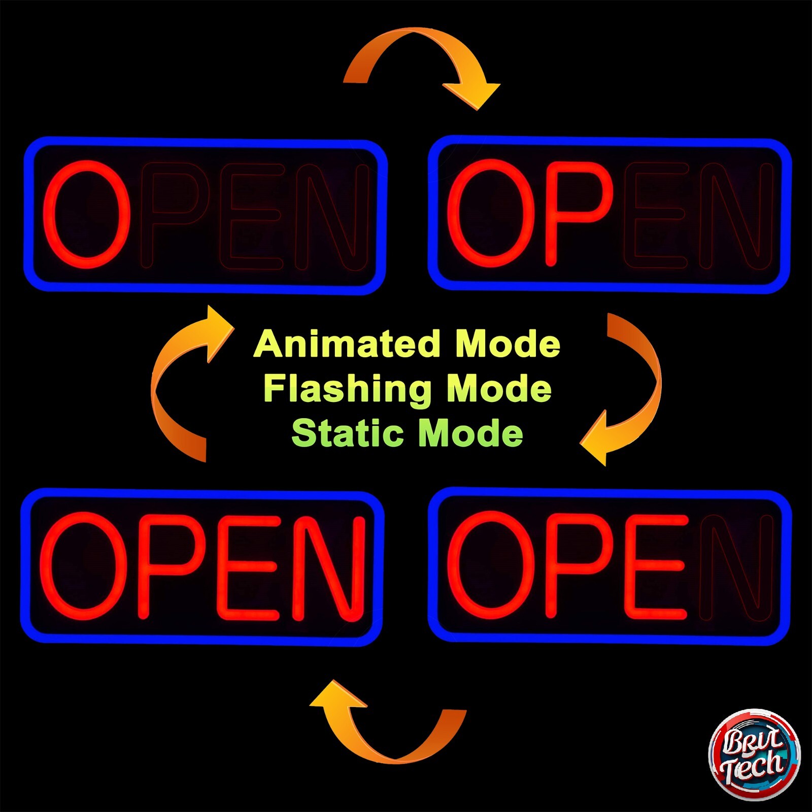 Open Sign For Business LED Neon 21&Prime; Large Light Bright Restaurant Bar Store Shop