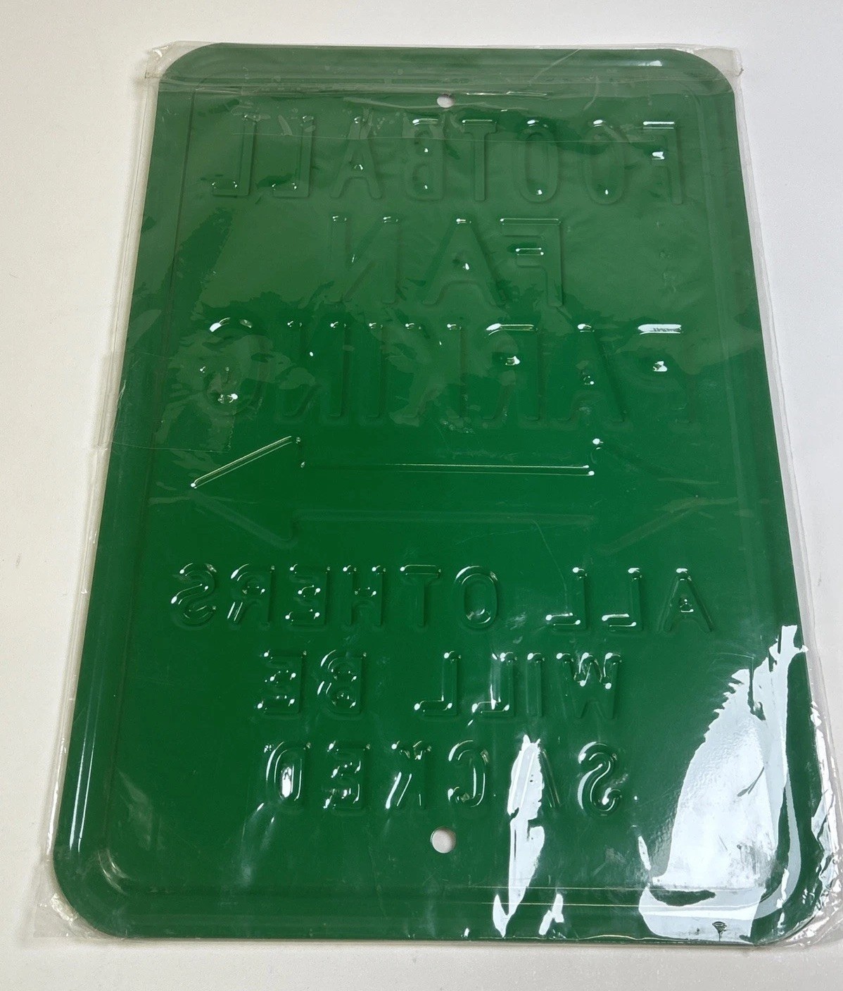 Football Fan Parking Green Wall Decor Novelty Metal Sign 2lb 15oz Man Cave Decor