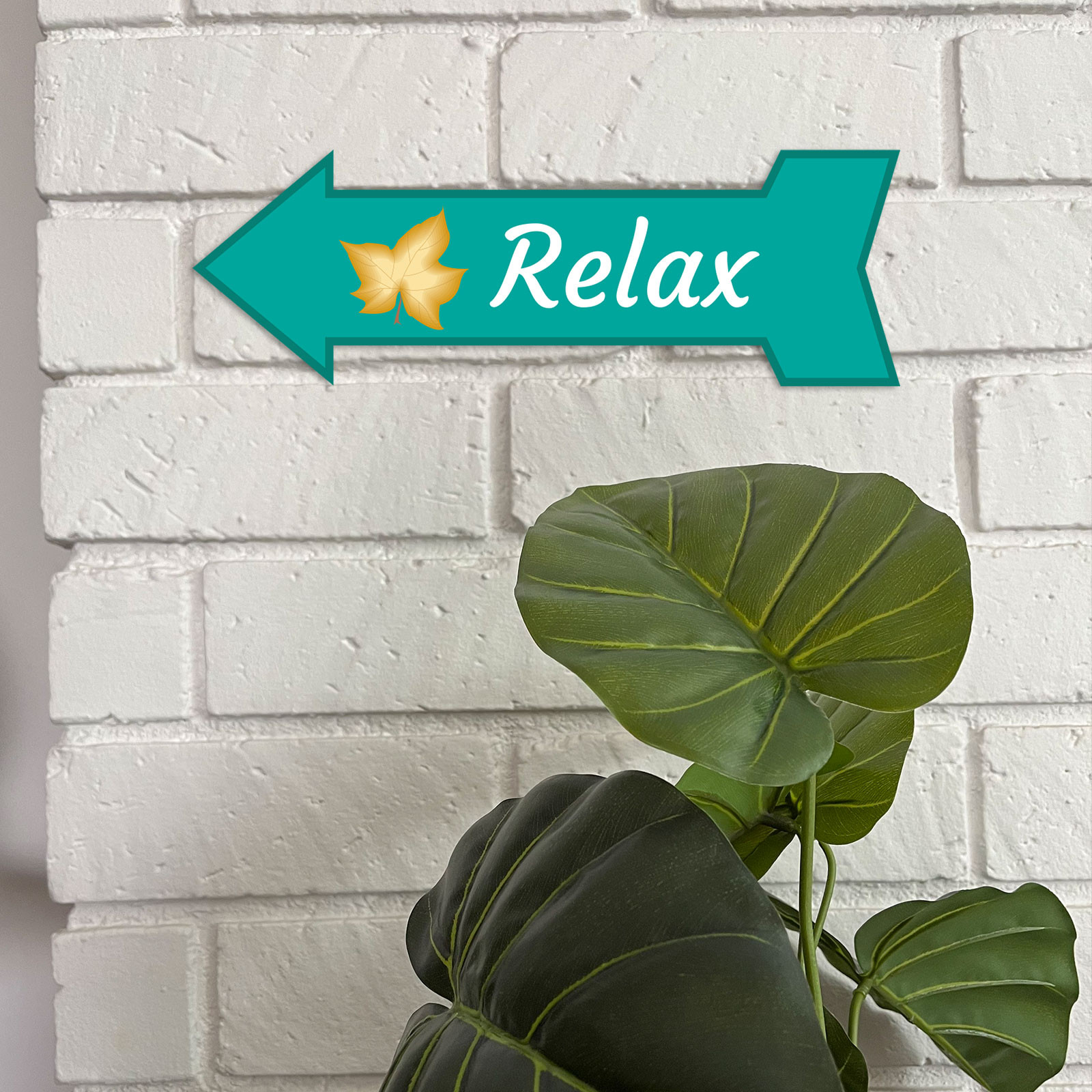 Arrow Shape Relax 12×4&Prime; Wall or Door Sign | Home Decor | Spa Signage