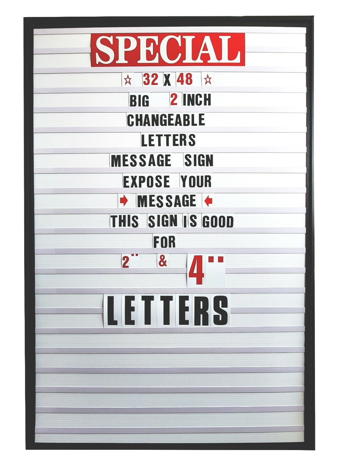2&Prime; Outdoor Changeable Letter Message Board Marquee sign with Metal Frame 32×48 V
