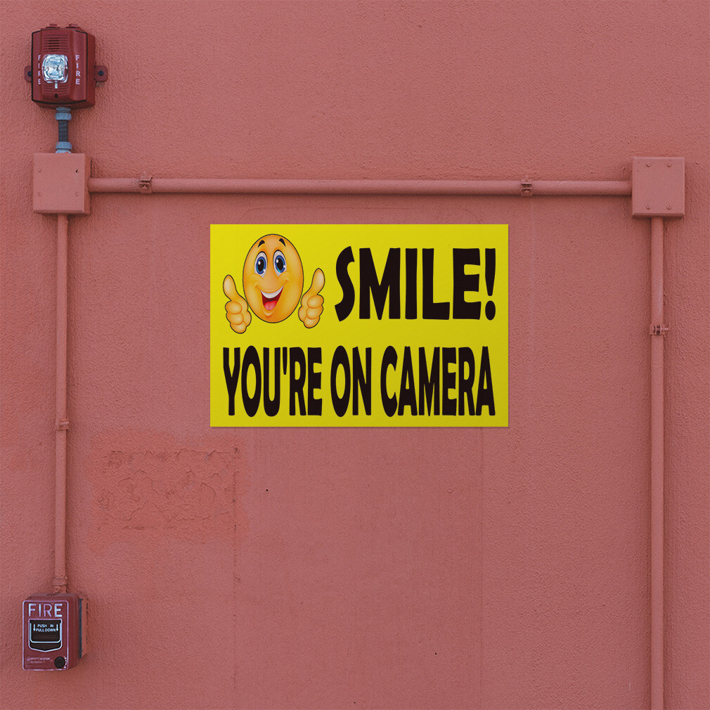 Decal Stickers Smile You Are on Camera Vinyl Store Sign Label Hobbies