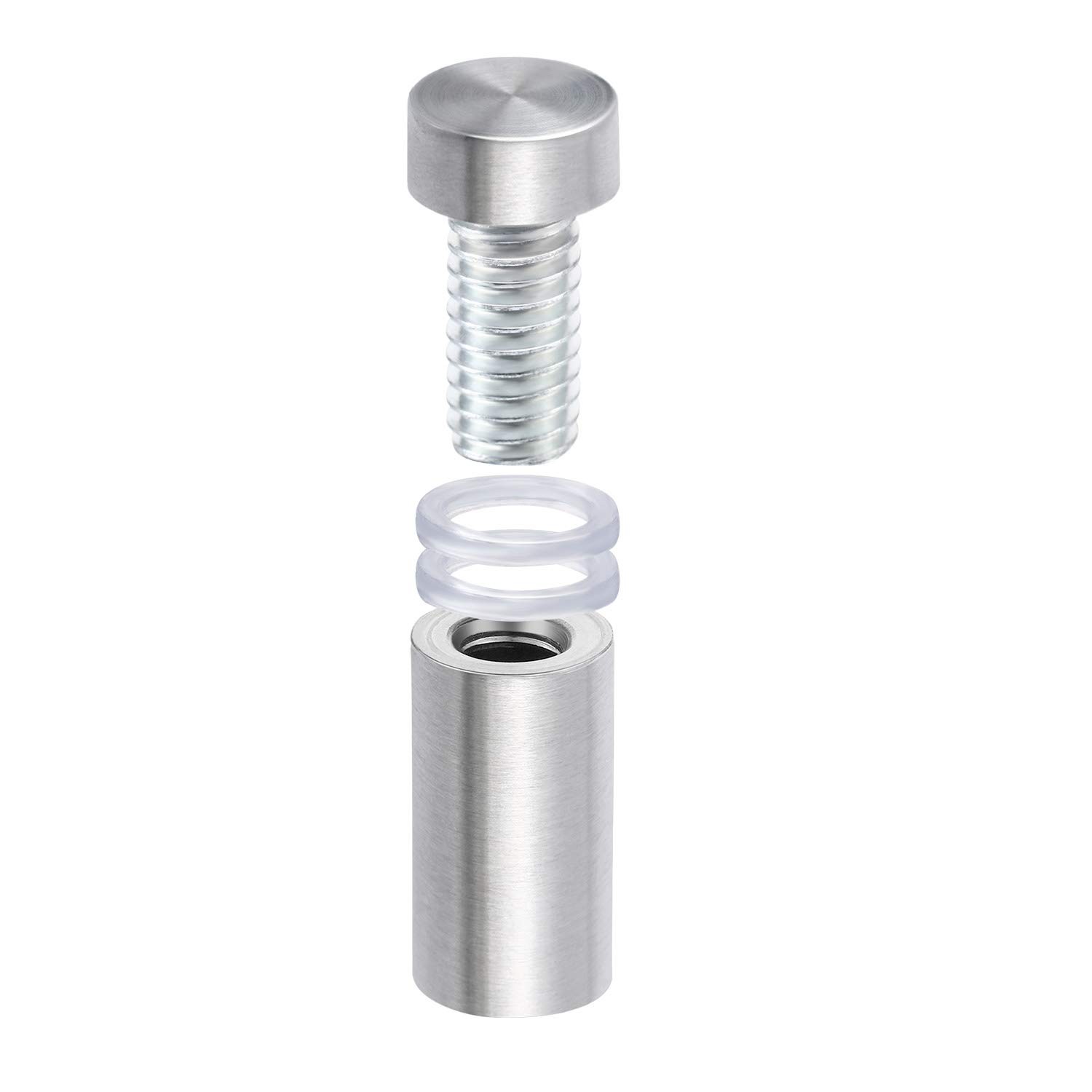 24 Pieces 1/2 by 1 Inch Sign Standoff Screws Wall Silver