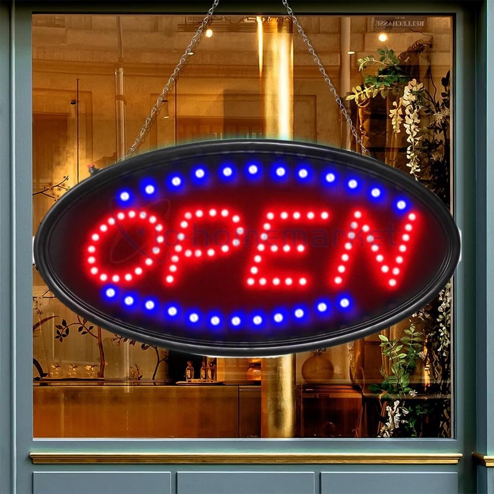 19&Prime;X 10&Prime; Large LED Open Sign with Remote Control High Bright Visibility Business