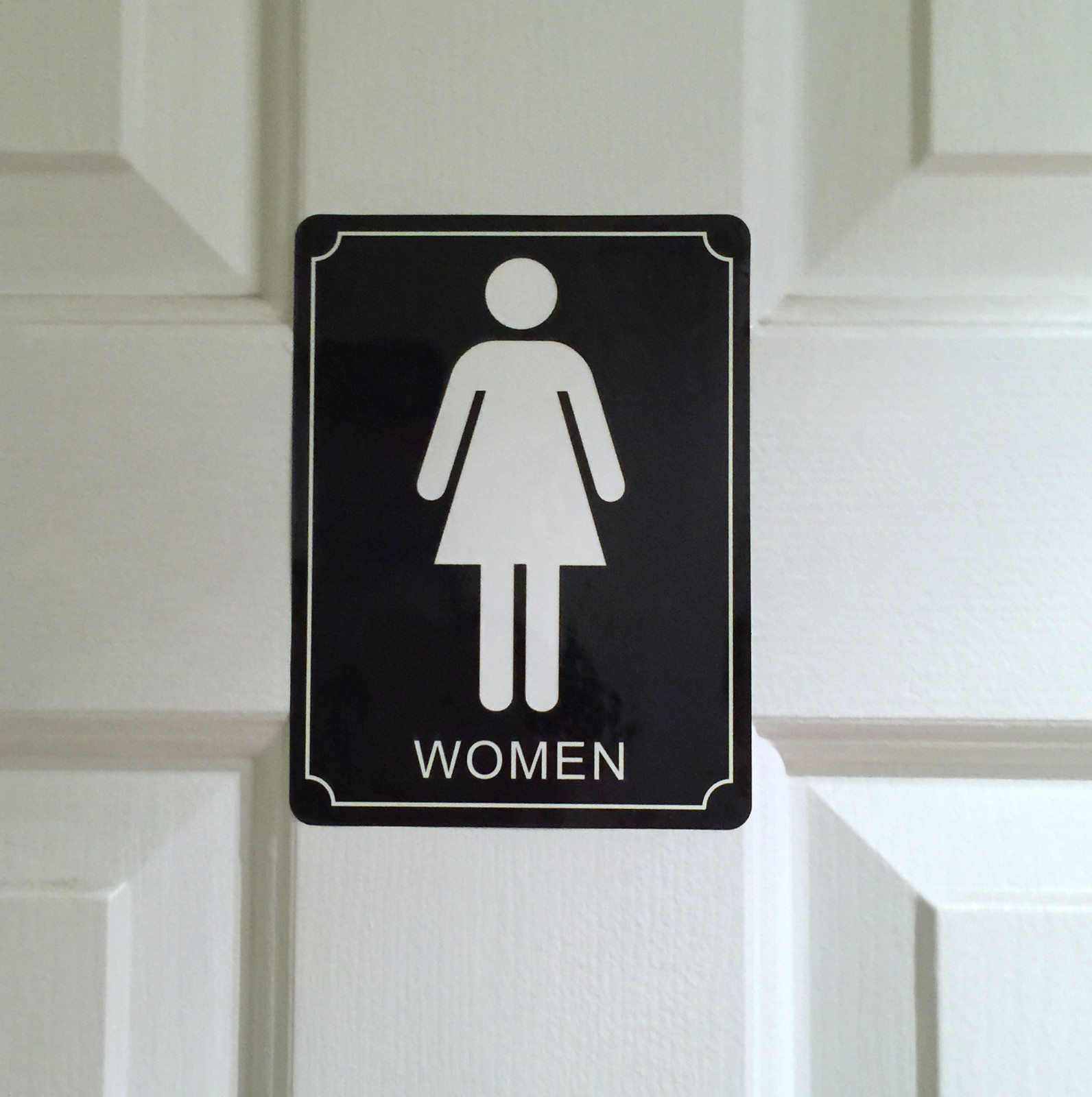 2 pc 6&Prime; X 4.5&Prime; Restroom Washroom MEN WOMEN Sign Back Self Adhesive Vinyl Sticker