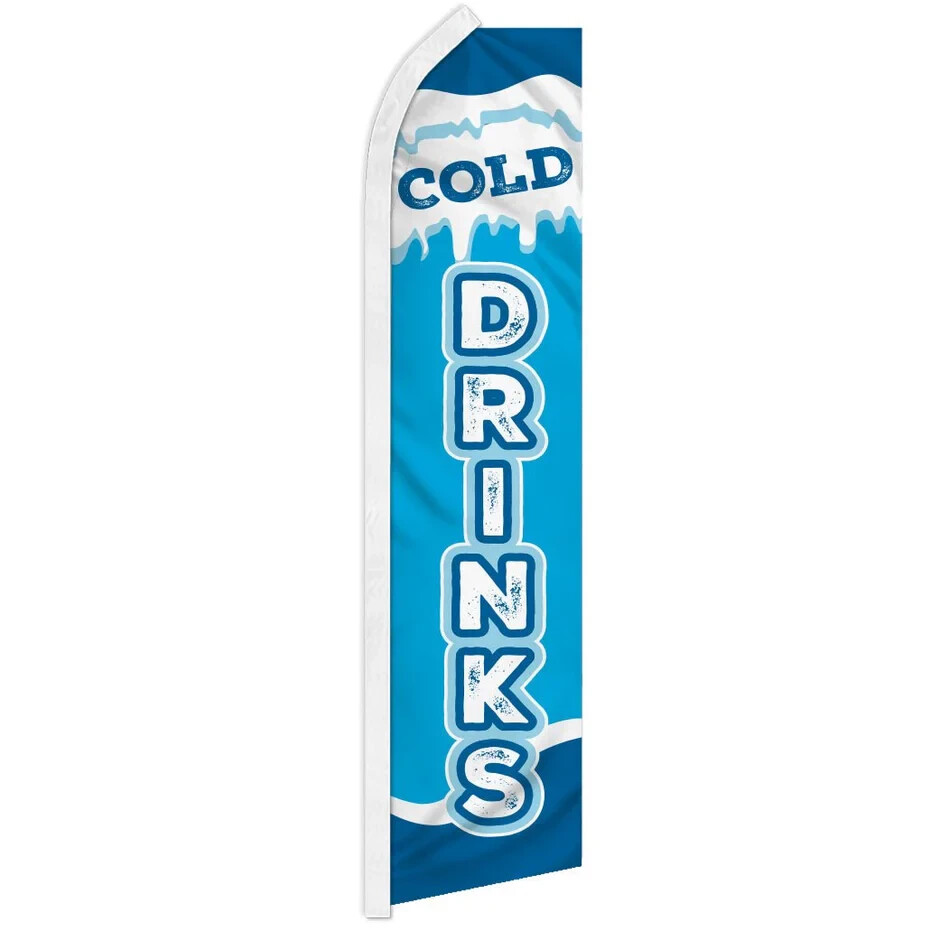 Cold Drinks Swooper Advertising Beverage Banner Flag for Convenience Stores