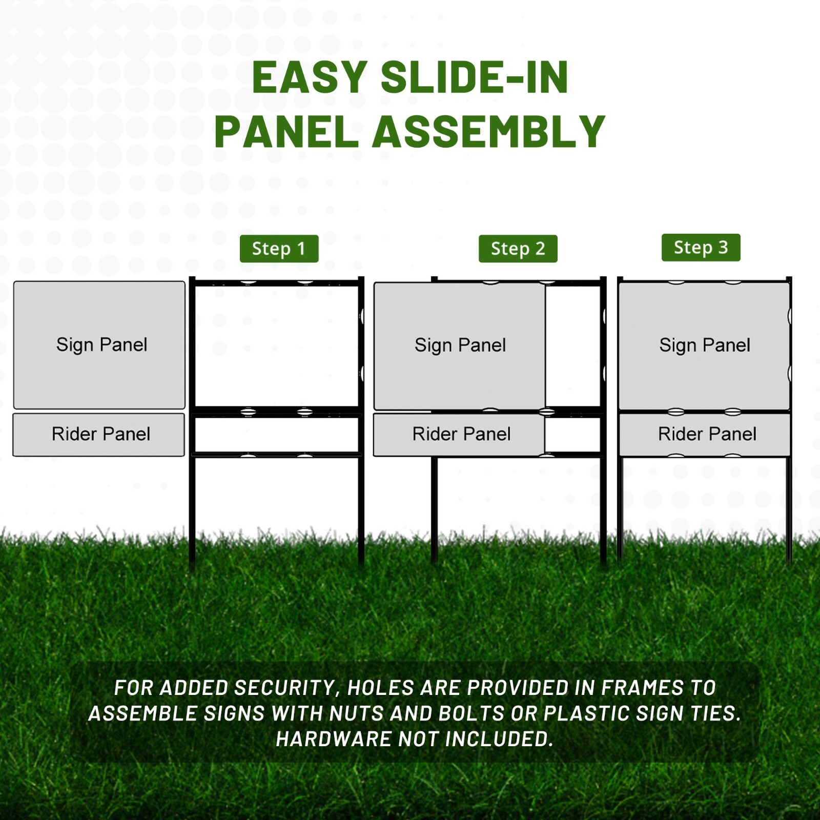 Real Estate Yard Sign Metal Frame, 18 x 24 Slide-In (1) Rider, Black (Pack of 1)