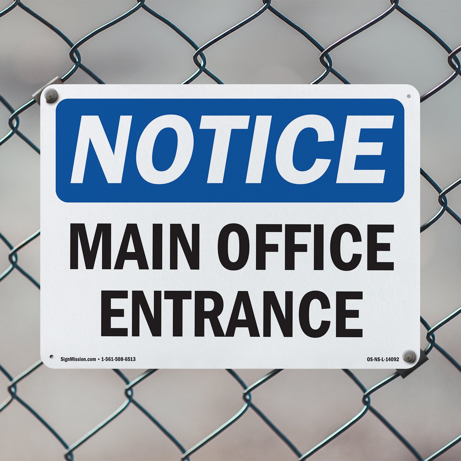 Main Office Entrance OSHA Notice Sign Metal, Plastic, Or Decal – 5 or 10 Pack