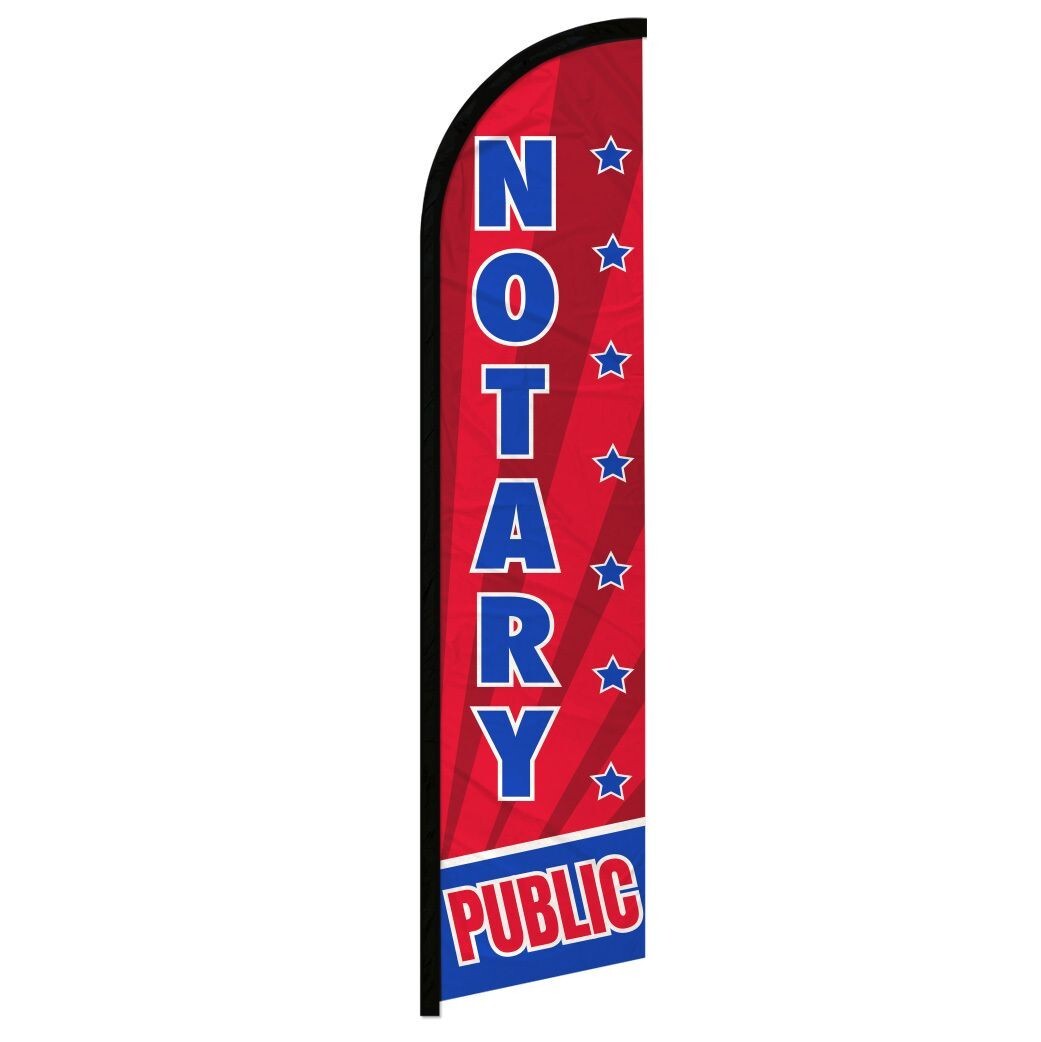 Notary Public Full Curve Windless Swooper Flag Tax Services E-File Specialists