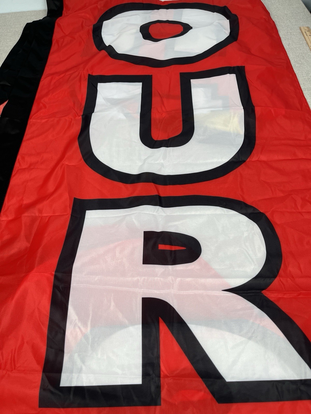 12ft Feather Flag Red Yellow Black Banner Open 24 Hours – Flag Only No Pole