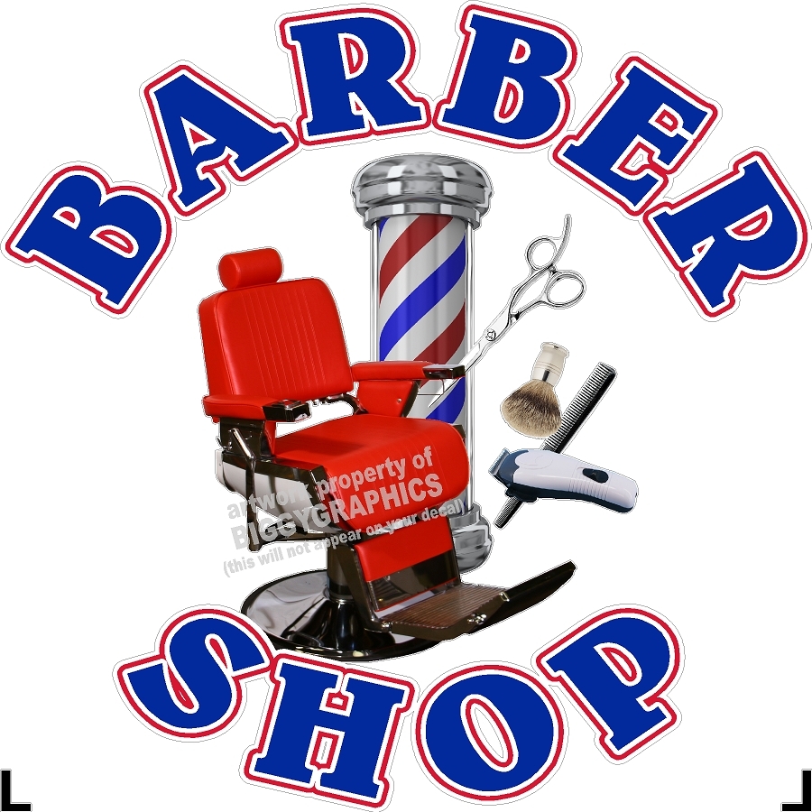 36&Prime; X 36&Prime; VINYL DECAL FOR BARBER SHOP HAIR DRESSER WALL OR WINDOW NEW!