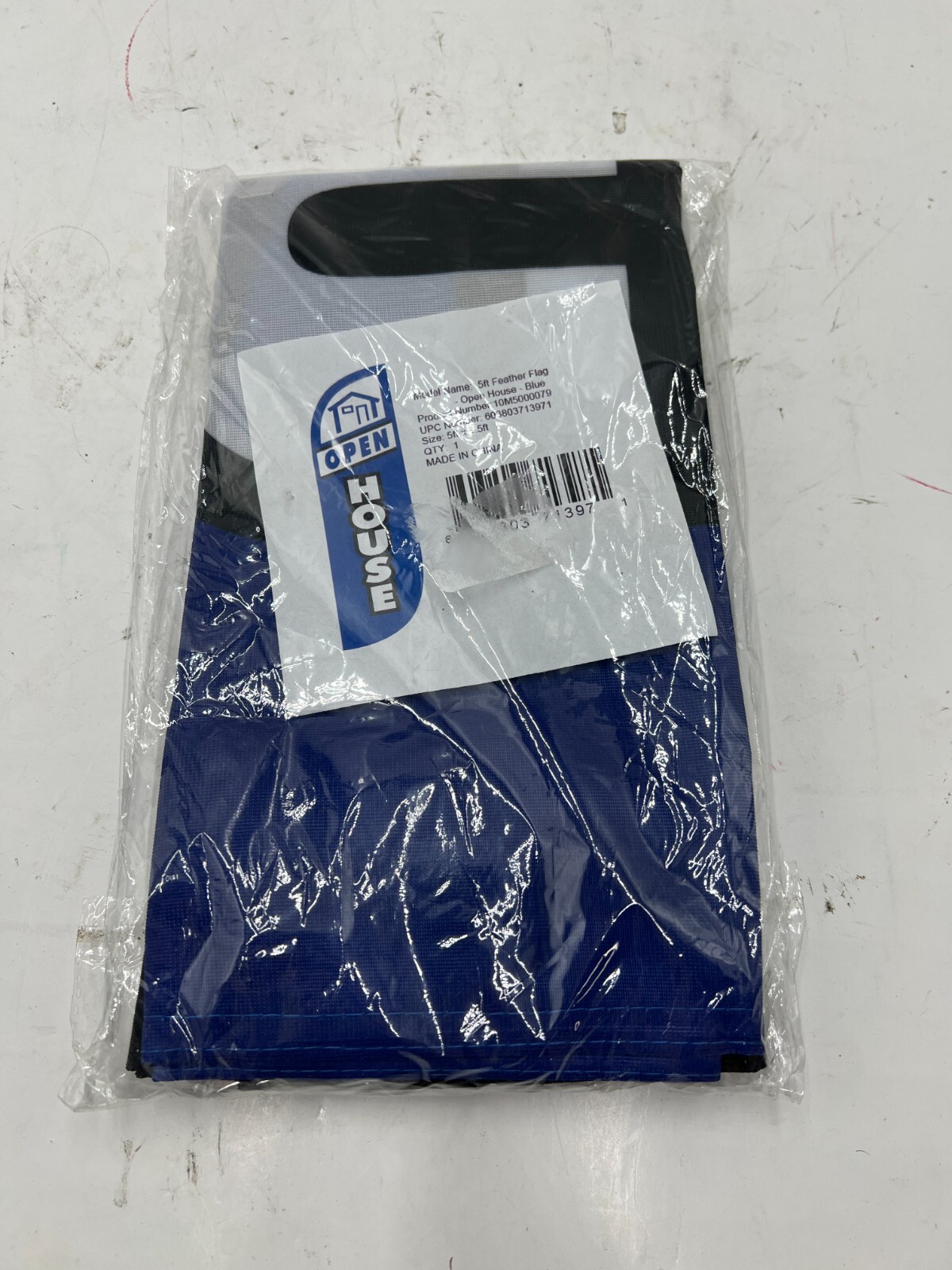 Look Our Way Open House 5&prime; Feather Flag Blue 5&prime; x1.5&prime; Outdoor Decorative