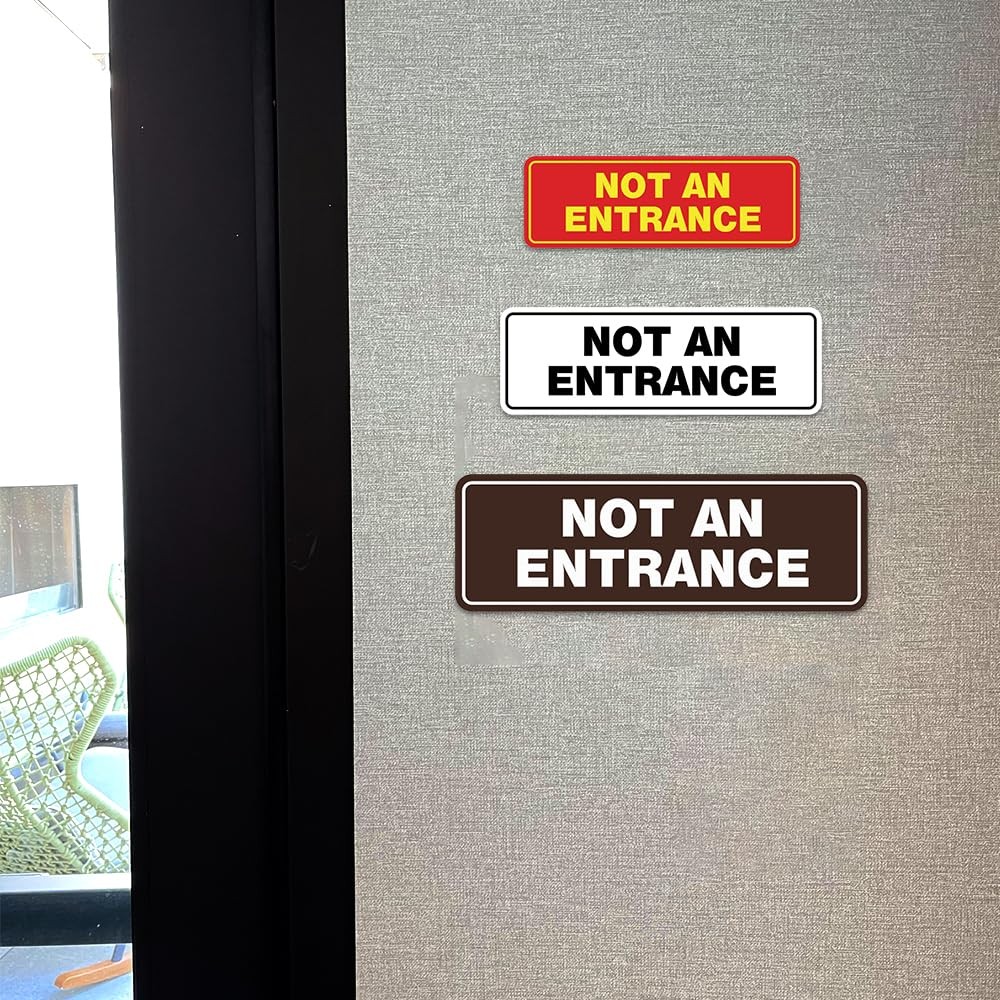 1 Pack Standard Not An Entrance Sign Black Large Compliance Regulatory