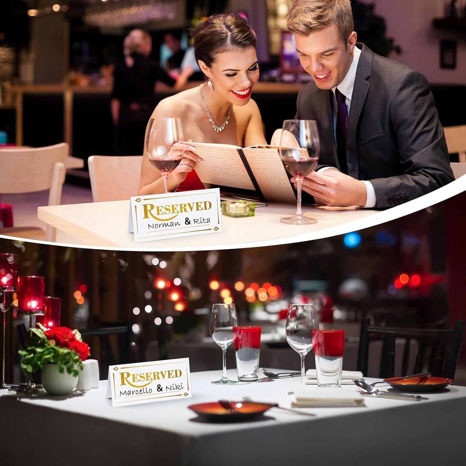 300 Pcs Paper Table Reserved Sign with Name Line Reserved Seating Signs Bulk …