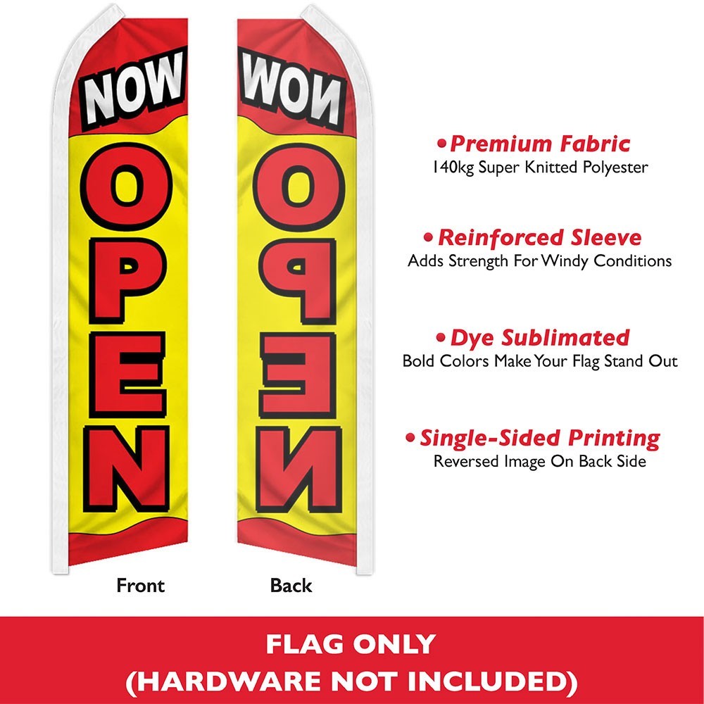 Now Open Advertising Swooper Feather Flutter Flag Open Now YW/RD