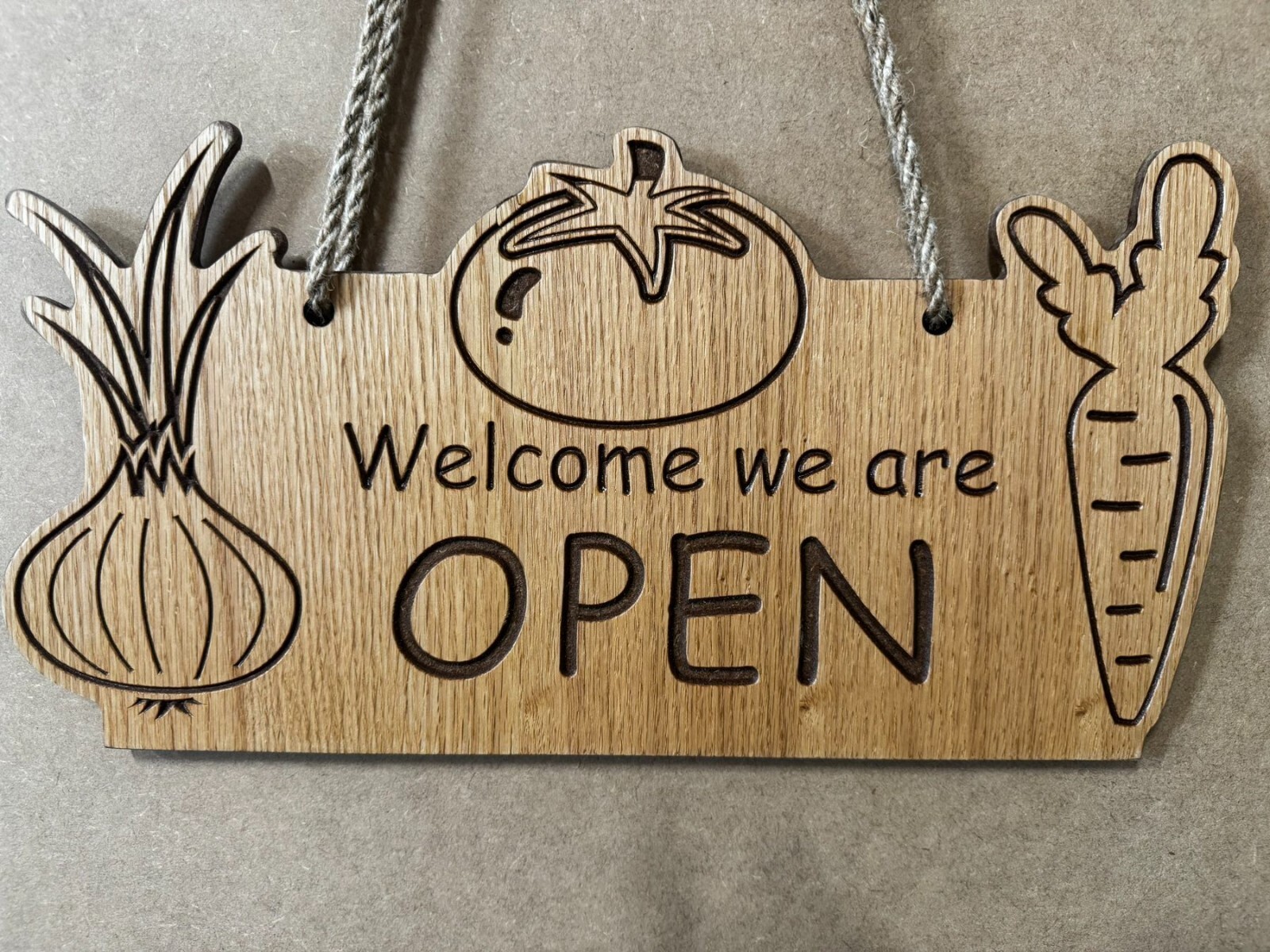 Extra large « Open-Closed » double sided sign for Vegan shops, vegetable shop etc.