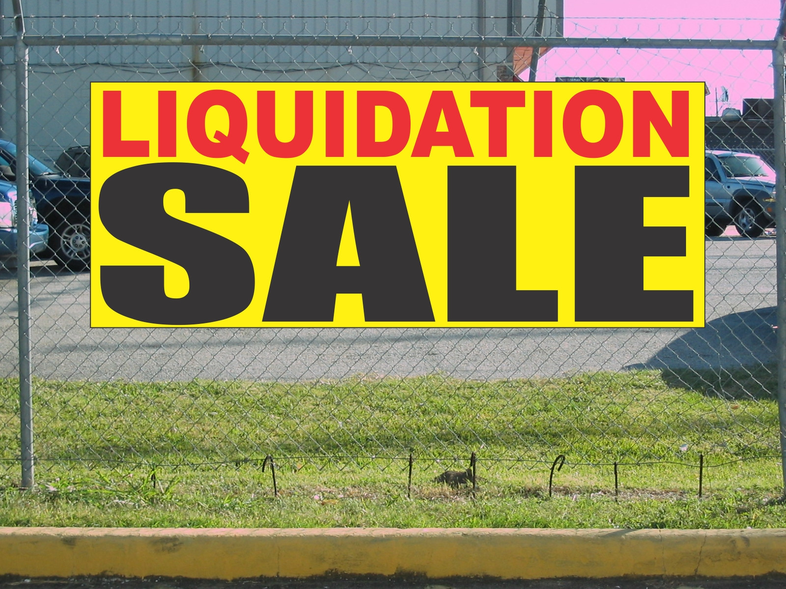 2×5 LIQUIDATION SALE Banner Sign NEW Yellow Black & Red Full Color