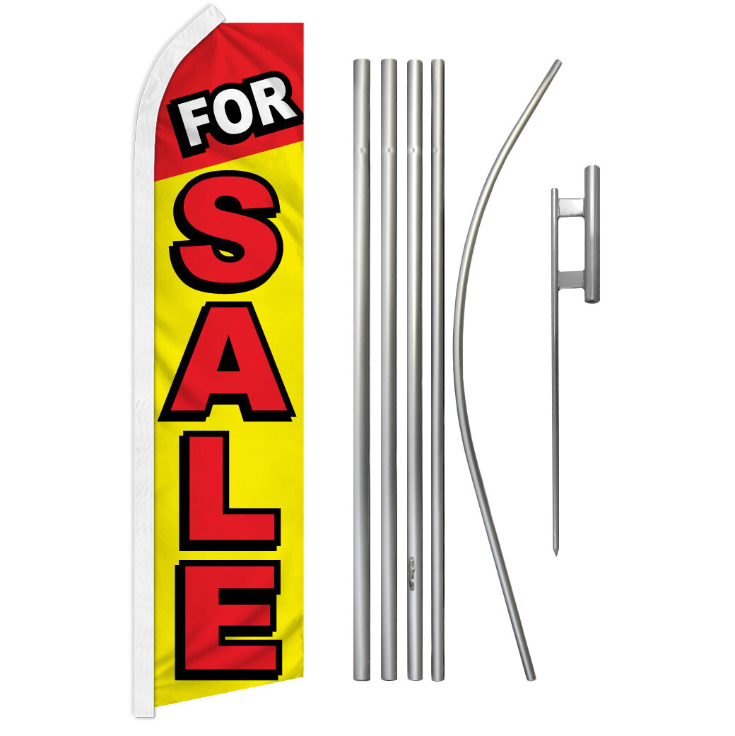 For Sale Advertising Swooper Feather Flutter Flag & Pole Kit Dealership