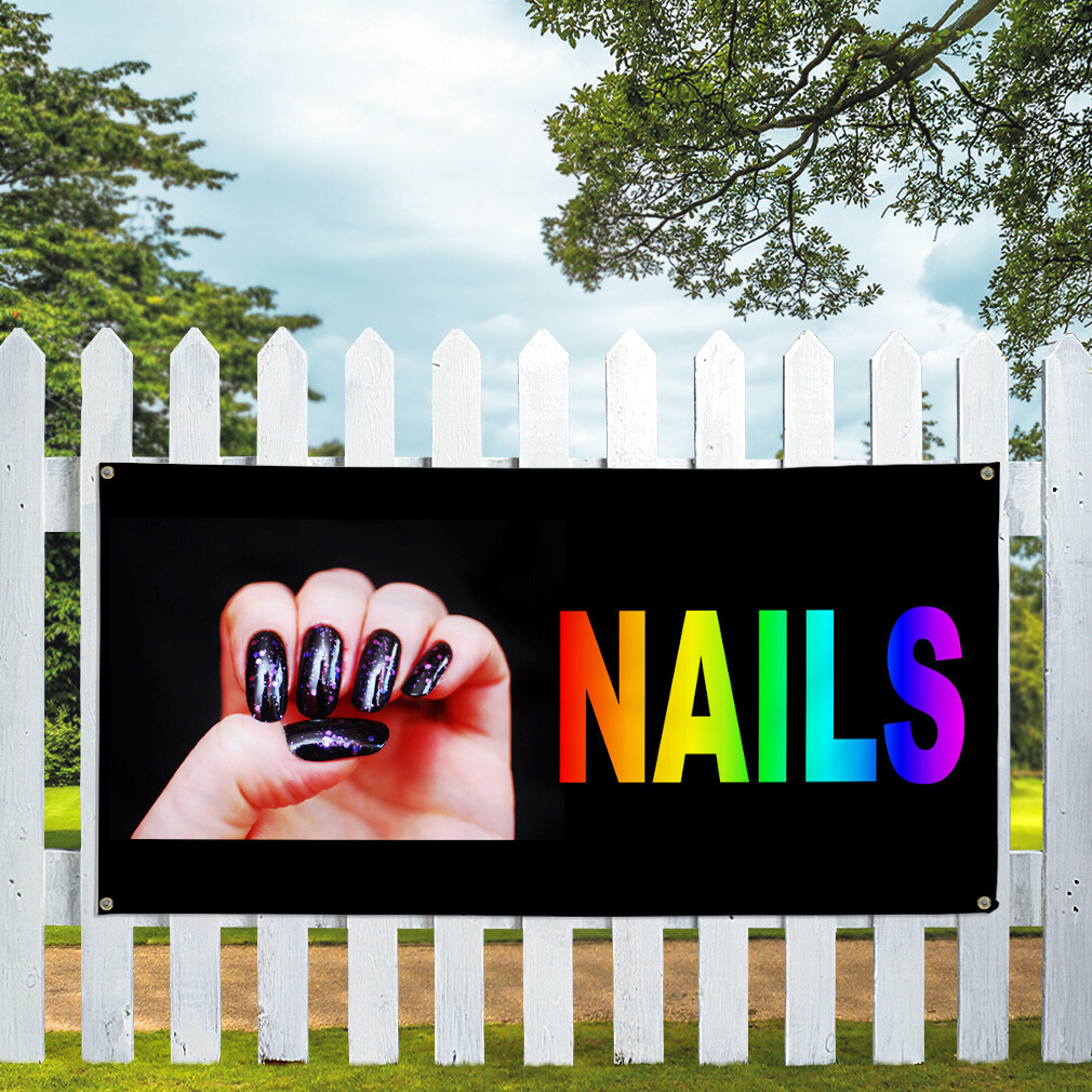 Vinyl Banner Multiple Sizes Nails Business Weatherproof Industrial Yard Signs