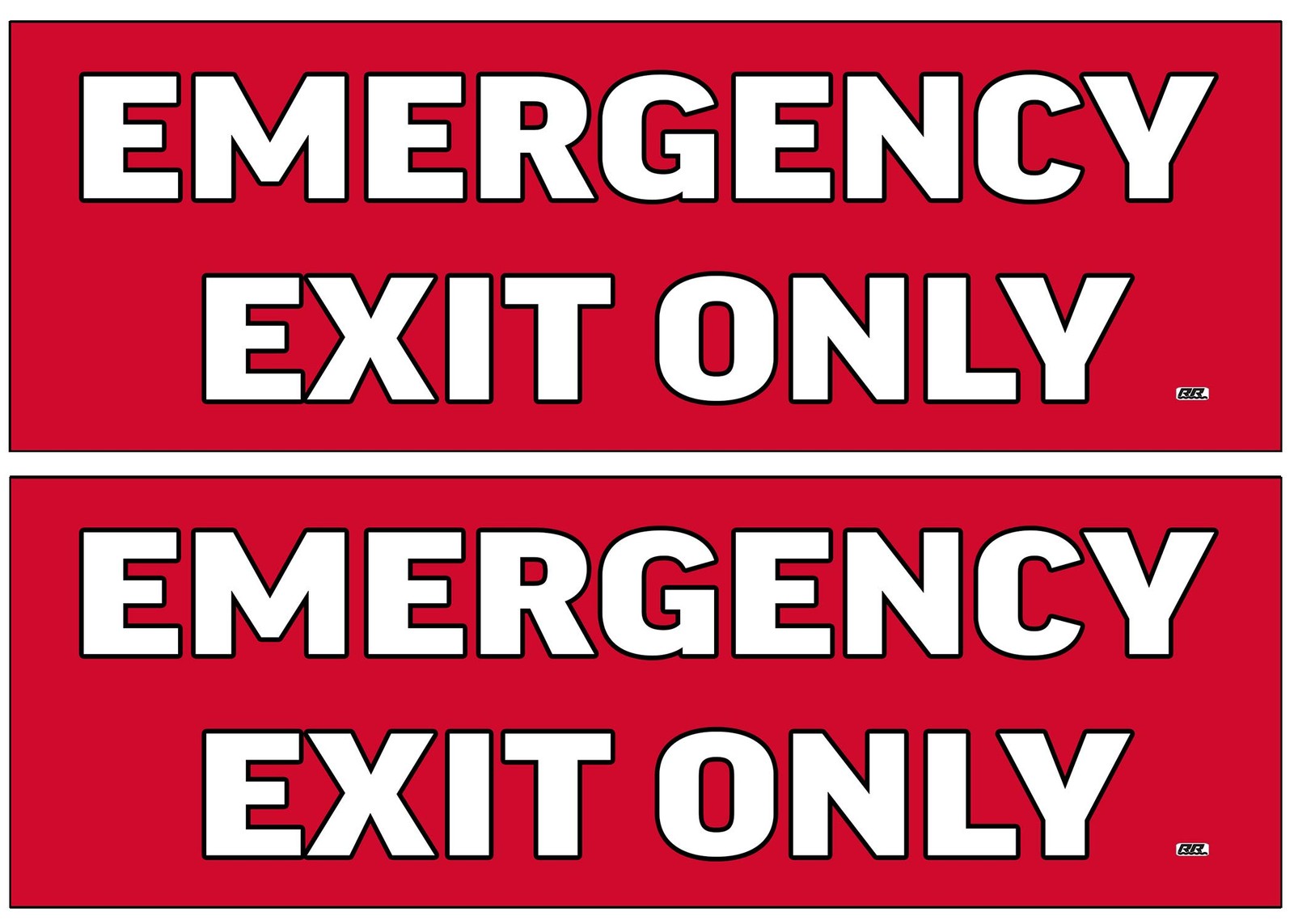 Rogue River Tactical 2 Pack Emergency Exit Only Red Sticker Set Sign Warning …
