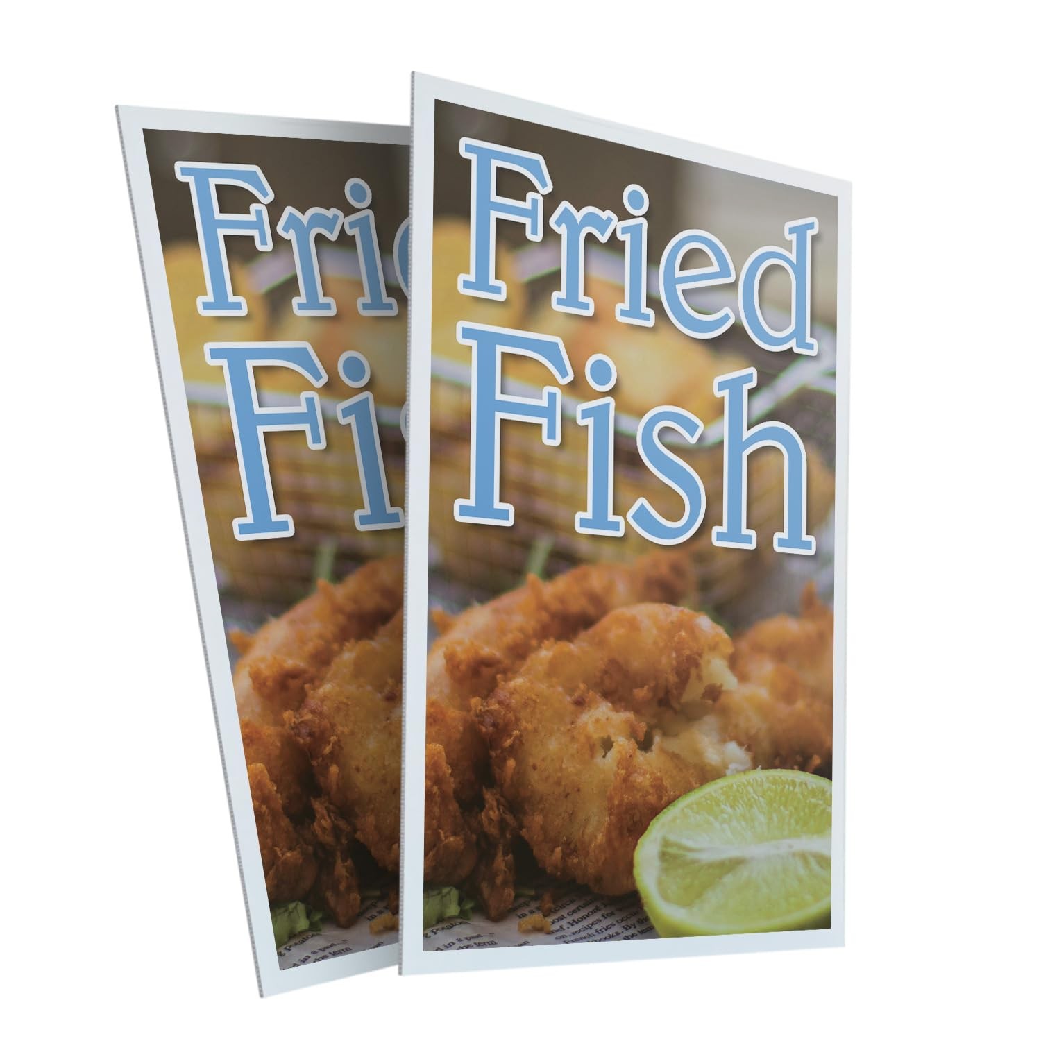 Signmission Fried Fish 2-Pack 24 Inch X 36 Inch Plastic Insert 4Mm Corrugated