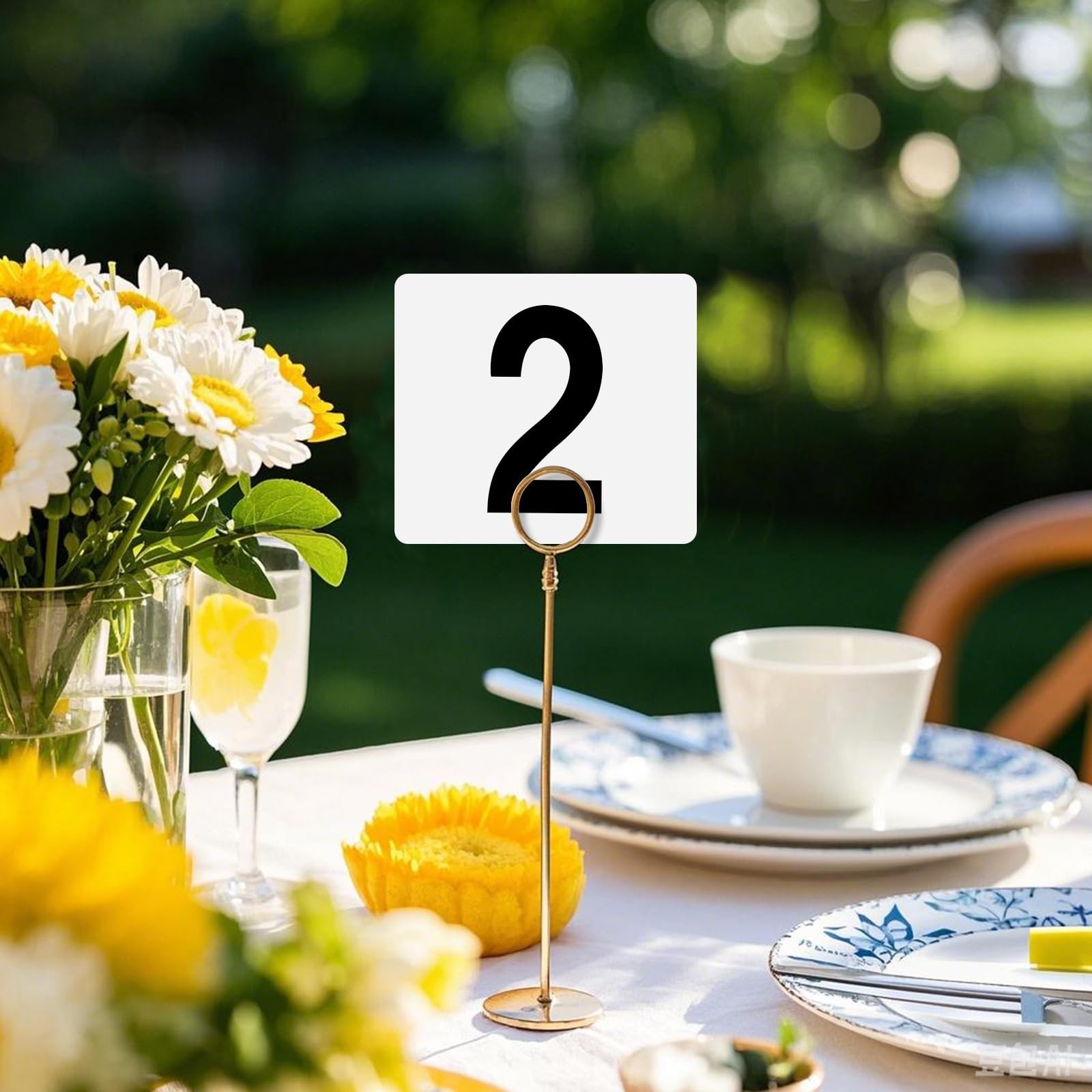 100 PCS Table Numbers 1100 Double Side Plastic 4×3.7 Inch Signs Wedding