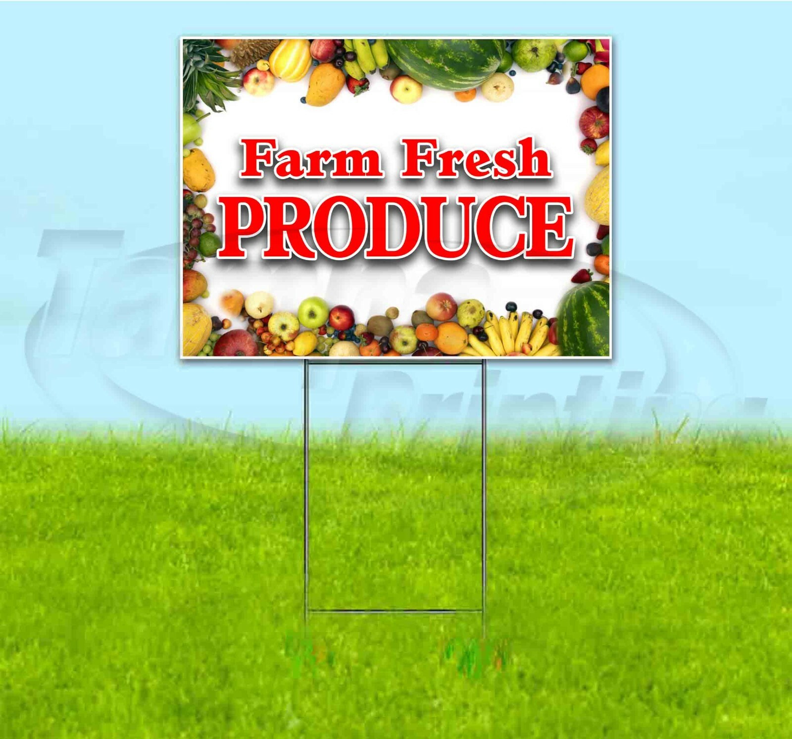 FARM FRESH PRODUCE 18×24 Yard Sign WITH STAKE Corrugated Bandit BUSINESS MARKET