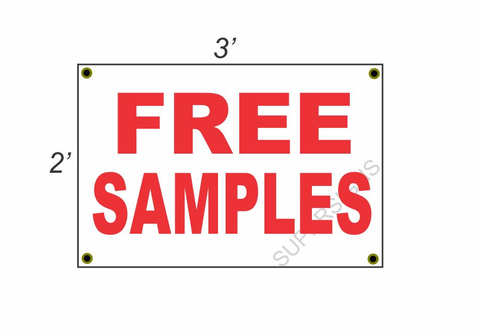 2×3 FREE SAMPLES Red & White Banner Sign NEW Discount Size & Price FREE SHIP