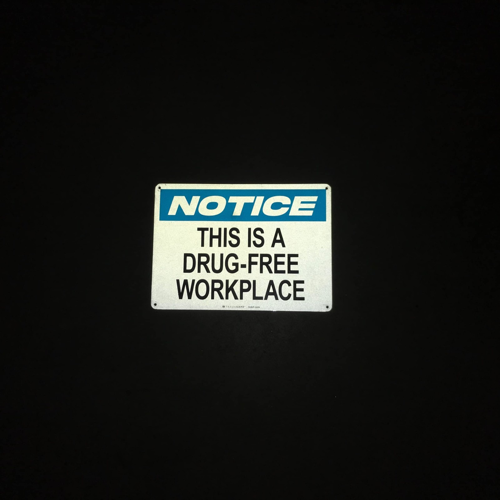 Drug Free Workplace Sign – Aluminum Safety Sign, UV-Resistant, Waterproof, 14” x