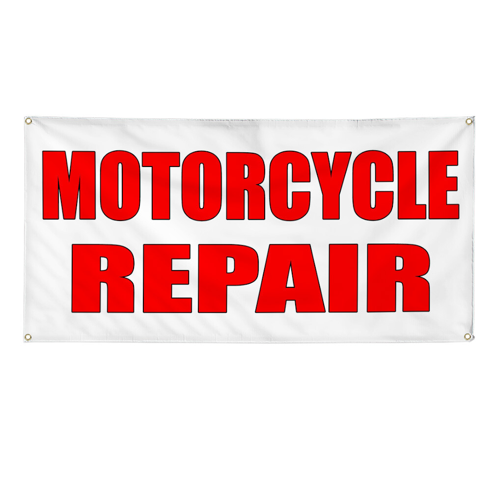 Vinyl Banner Multiple Sizes Motorcycle Repair Weatherproof Industrial Yard Signs