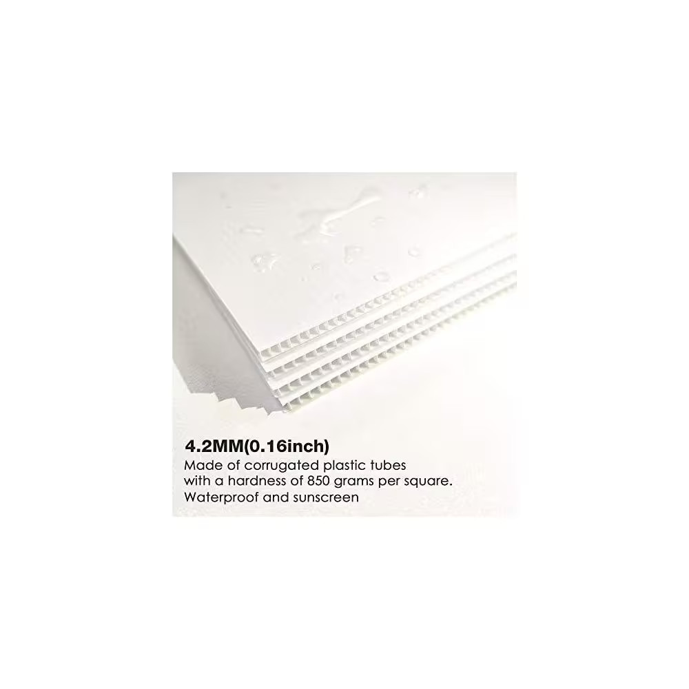 4 Pack 18 X 12 In. White Plastic Yard Signs with Metal H-Stakes