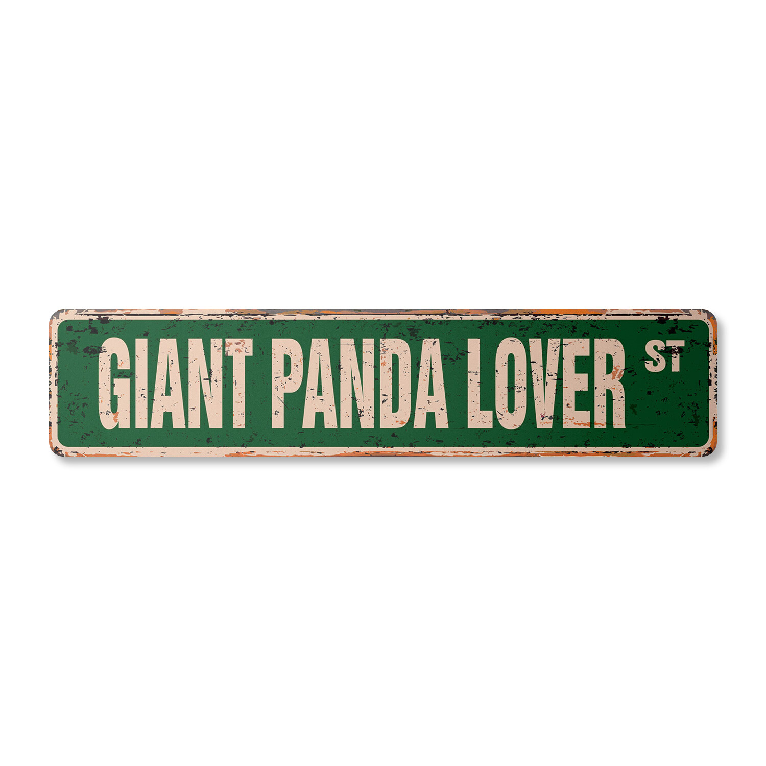 GIANT PANDA LOVER Vintage Street Sign japan furry fluffy animal zoo