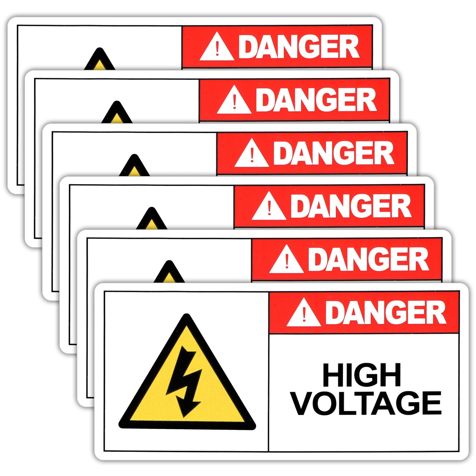 6 Sheets High Voltage Electric Panel Labels Industrial Warning Safety Stickers