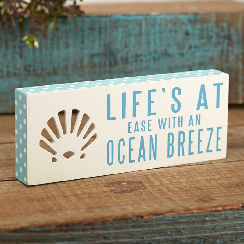 Life&rsquo;s at Ease. Tabletop Block Sign | 2 Pieces