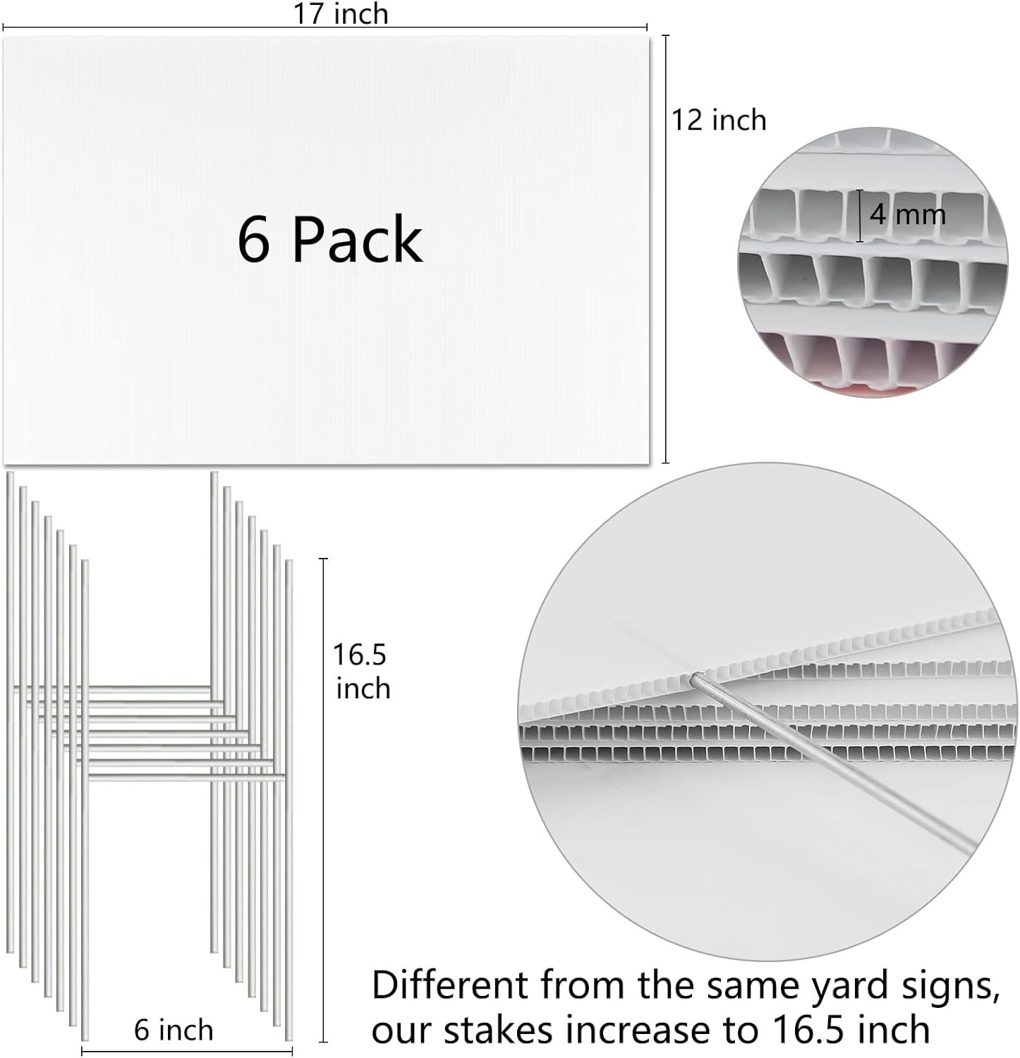 Weather-Resistant Yard Sale Signs – 6 Pack Double-Sided 17×12 for Promotions