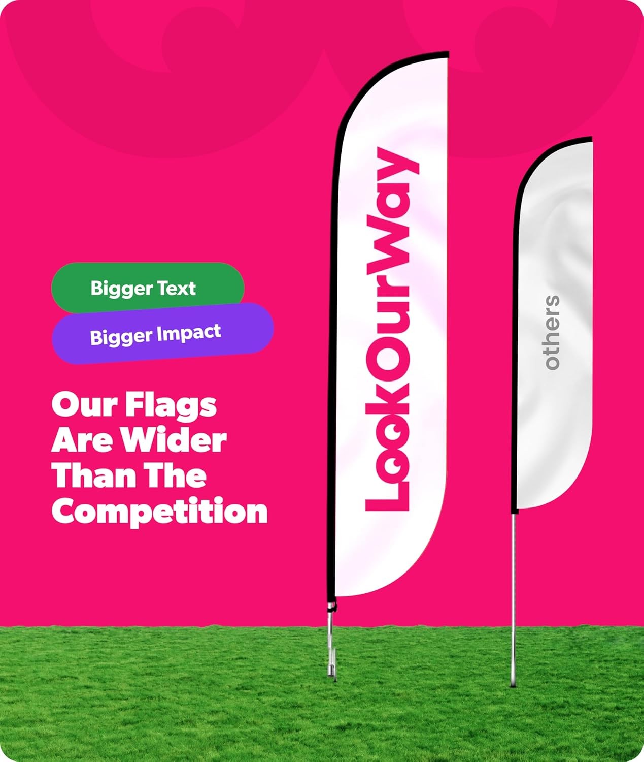 LookOurWay Feather Flag Banner – 12 Feet Tall Advertising Flags for Outdoor Busi